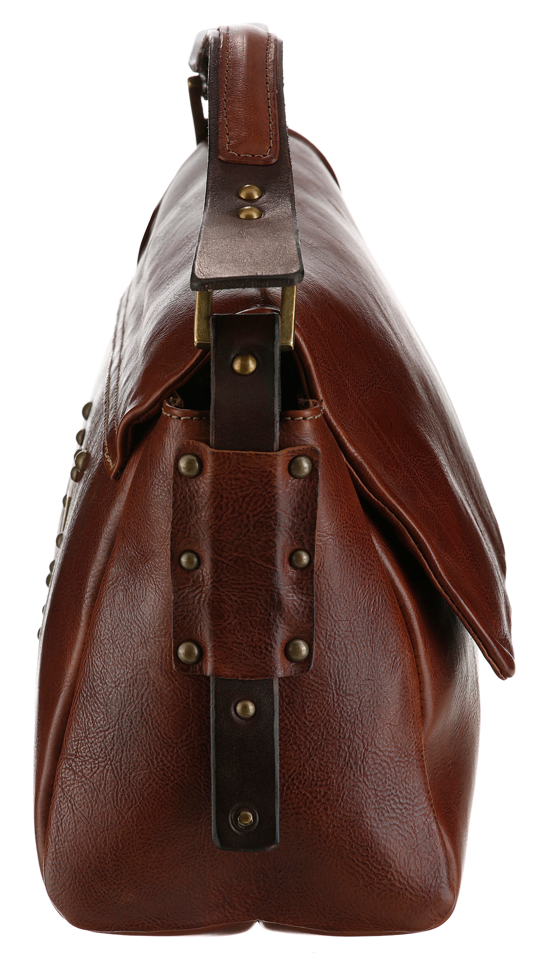 A.S.98 Umhängetasche aus echtem Leder mit Nietenverzierung GU8651
