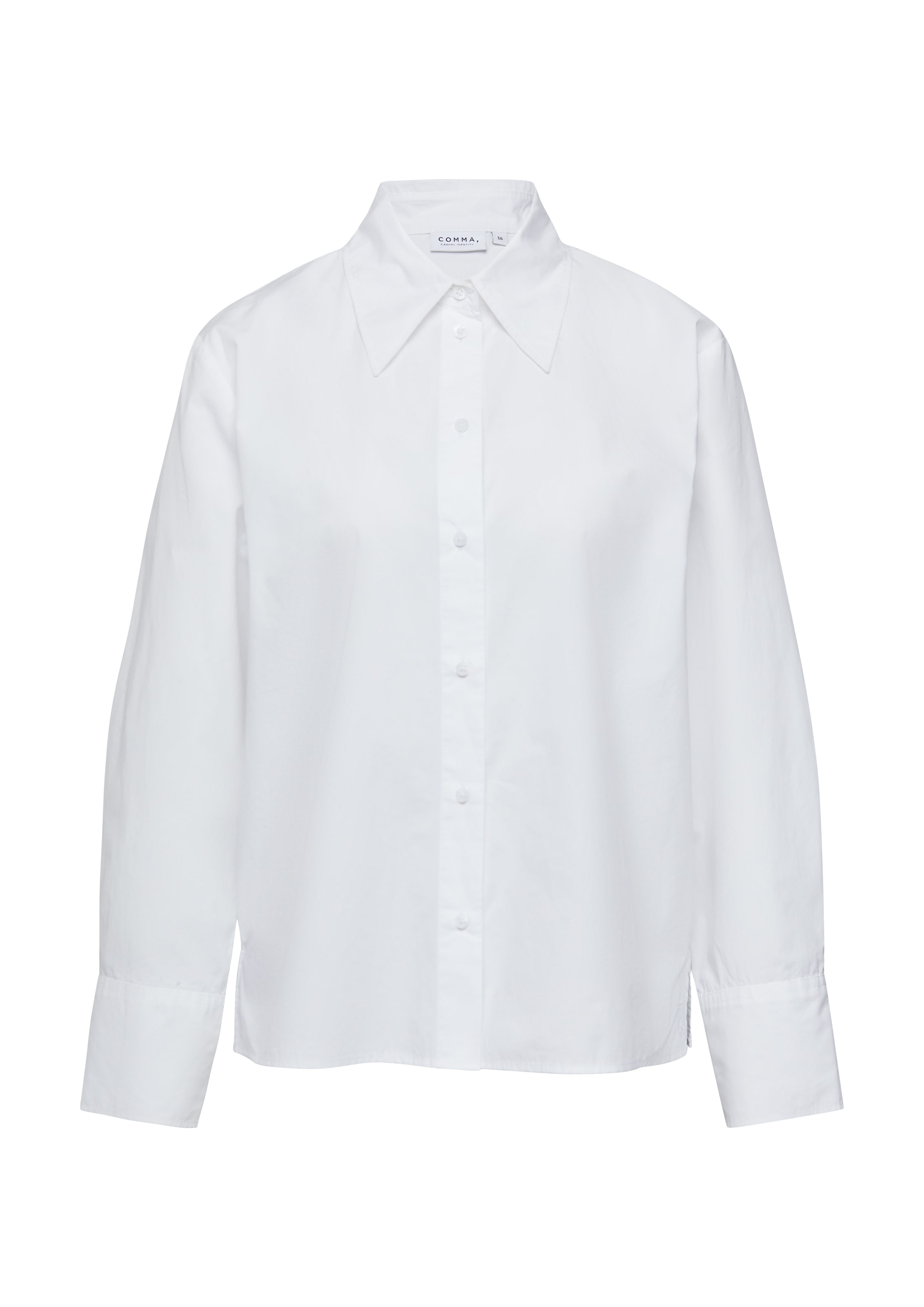 comma casual identity Hemdbluse, unifarben, casual, relaxed Fit, mit Hemdkragen, aus Baumwolle