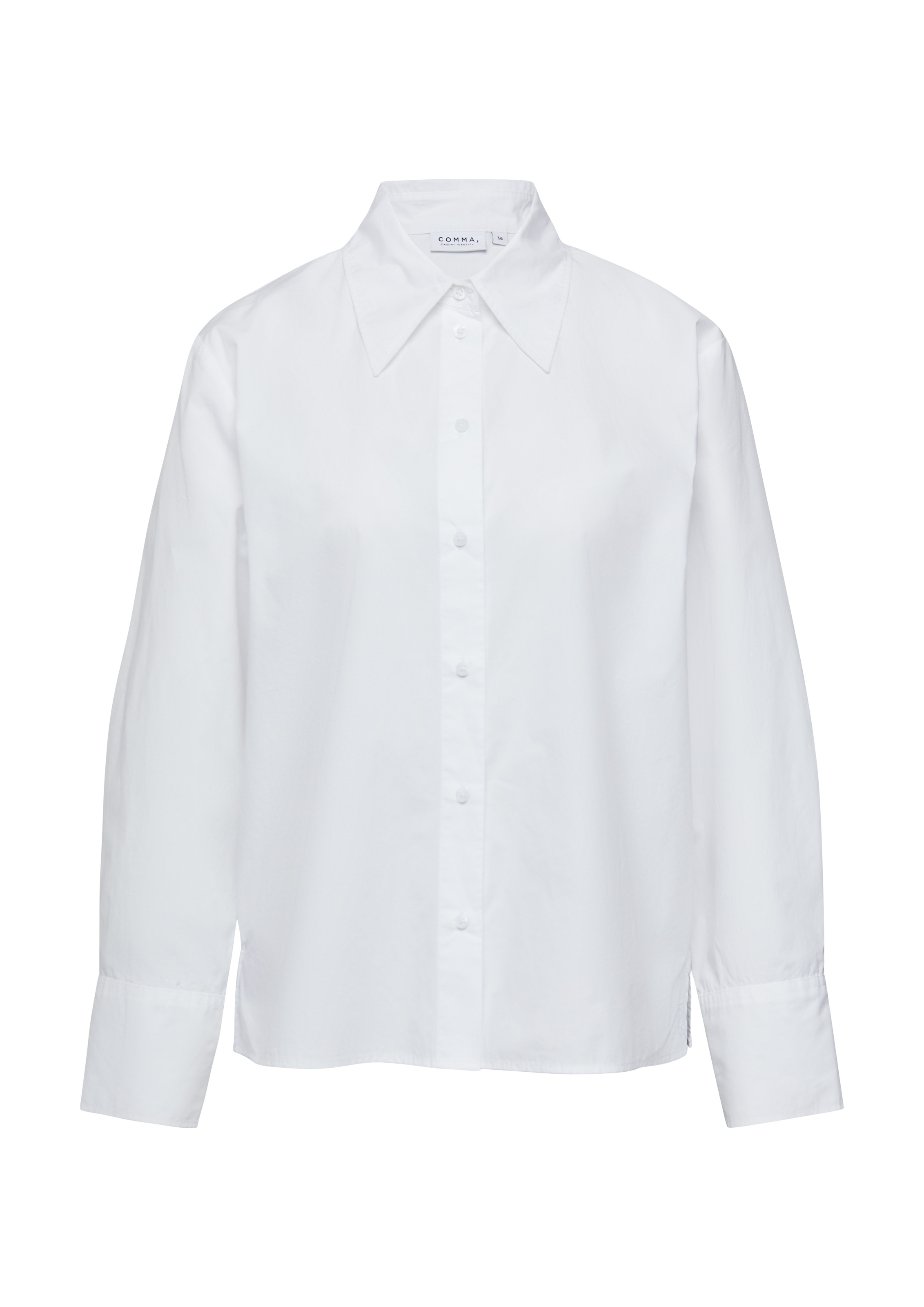 Thumbnail - comma casual identity Hemdbluse unifarben, casual, relaxed Fit, mit Hemdkragen, aus Baumwolle
