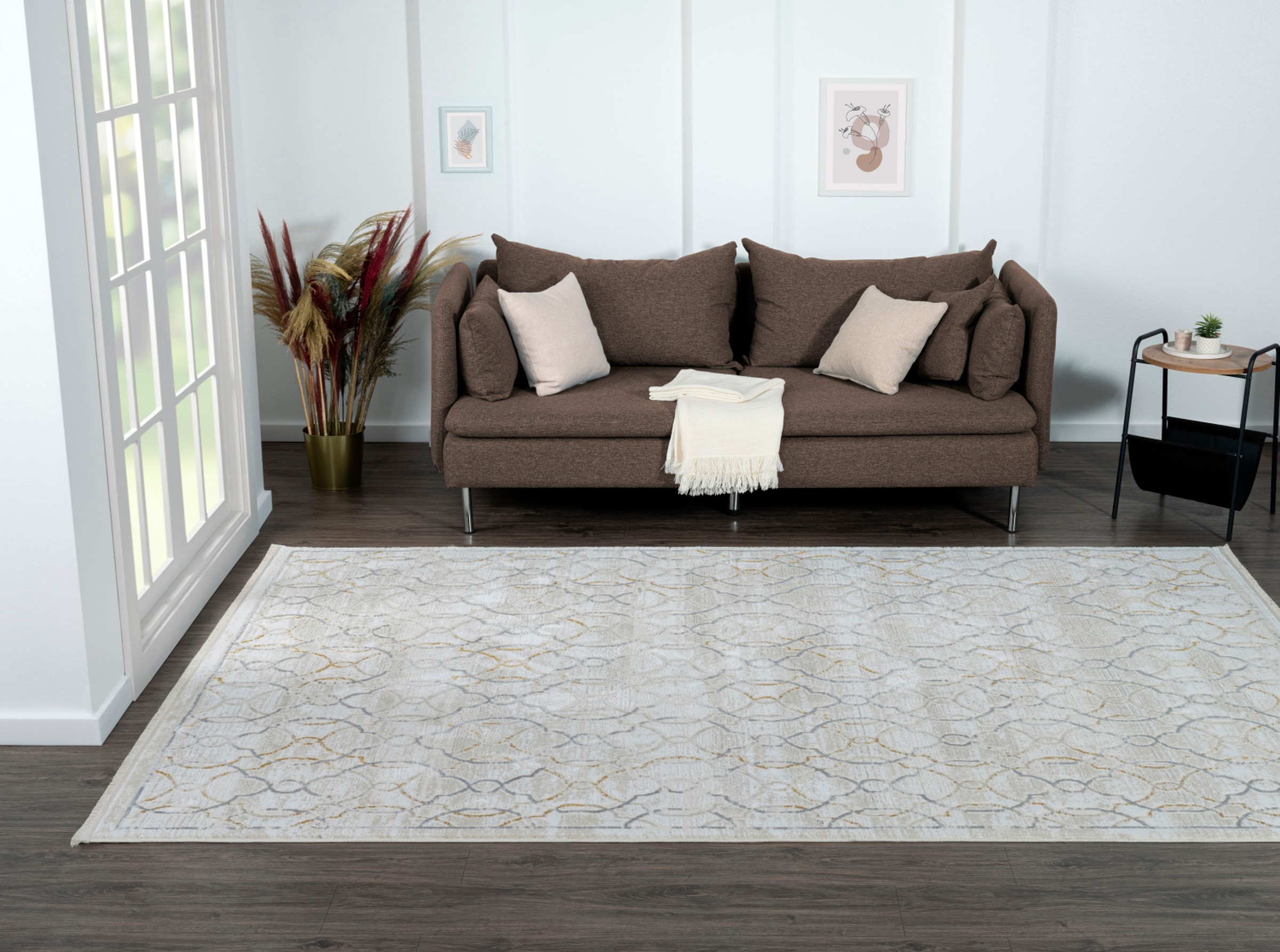 Myflair Möbel & Accessoires "My Floor, LAGERRÄUMUNG" rechteckig 10 mm Höhe Kurzflor, Retro-Style, mit Fransen, besonders weich durch Microfaser