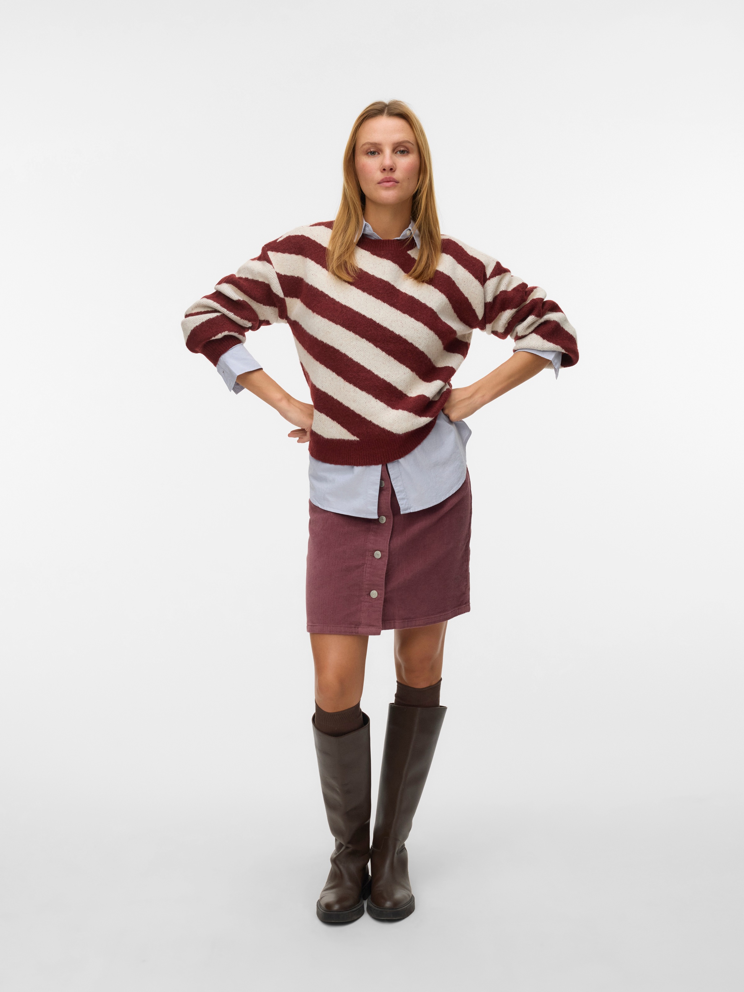 Vero Moda Rundhalspullover »VMLARA LS O-NECK PULLOVER GA BOO REP«