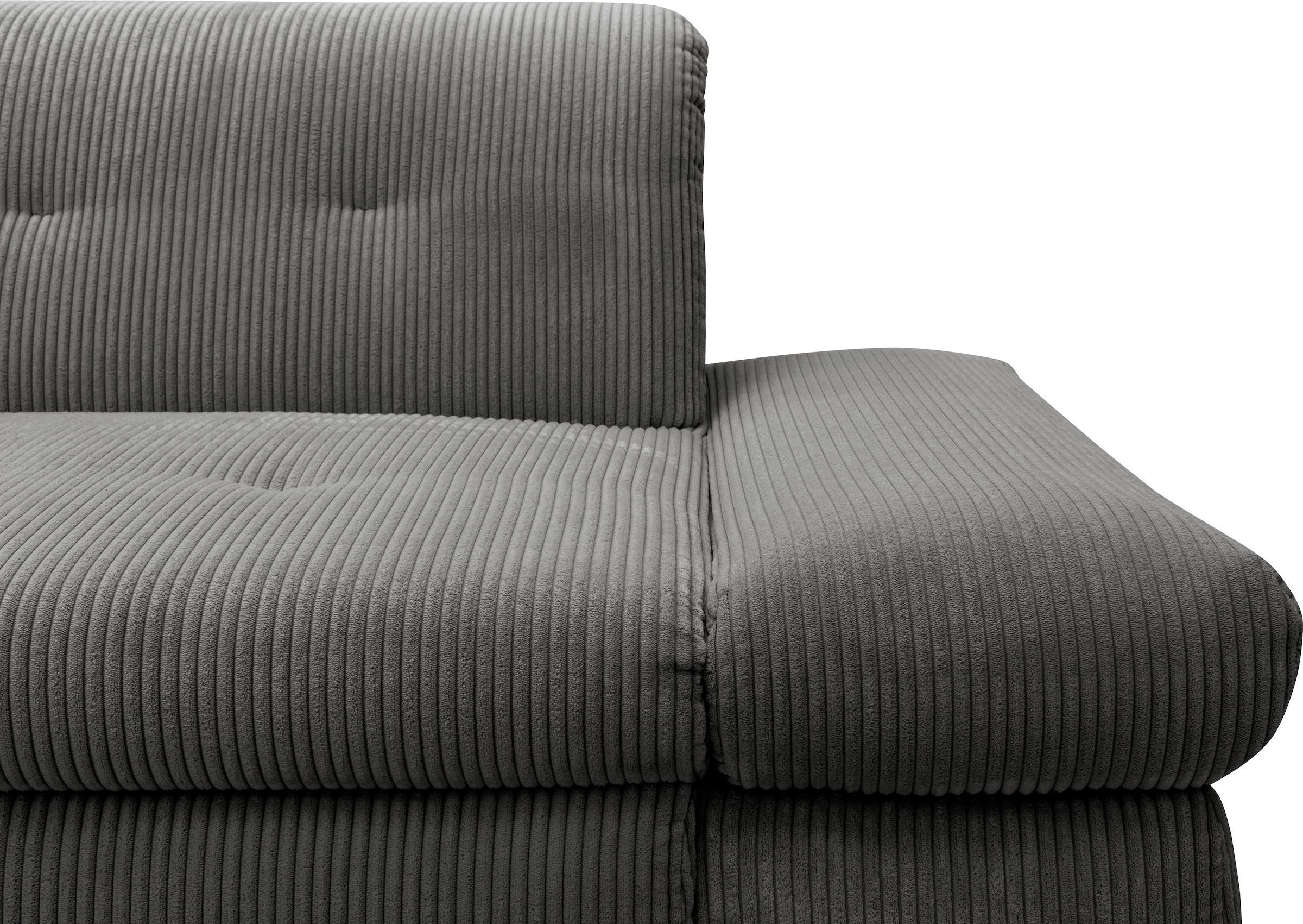 DOMO collection Ecksofa »Moric, L-Form, XXL-Sofa - Breite 300cm«, wahlweise mit Bettfunktion und Armteilverstellung, Cord