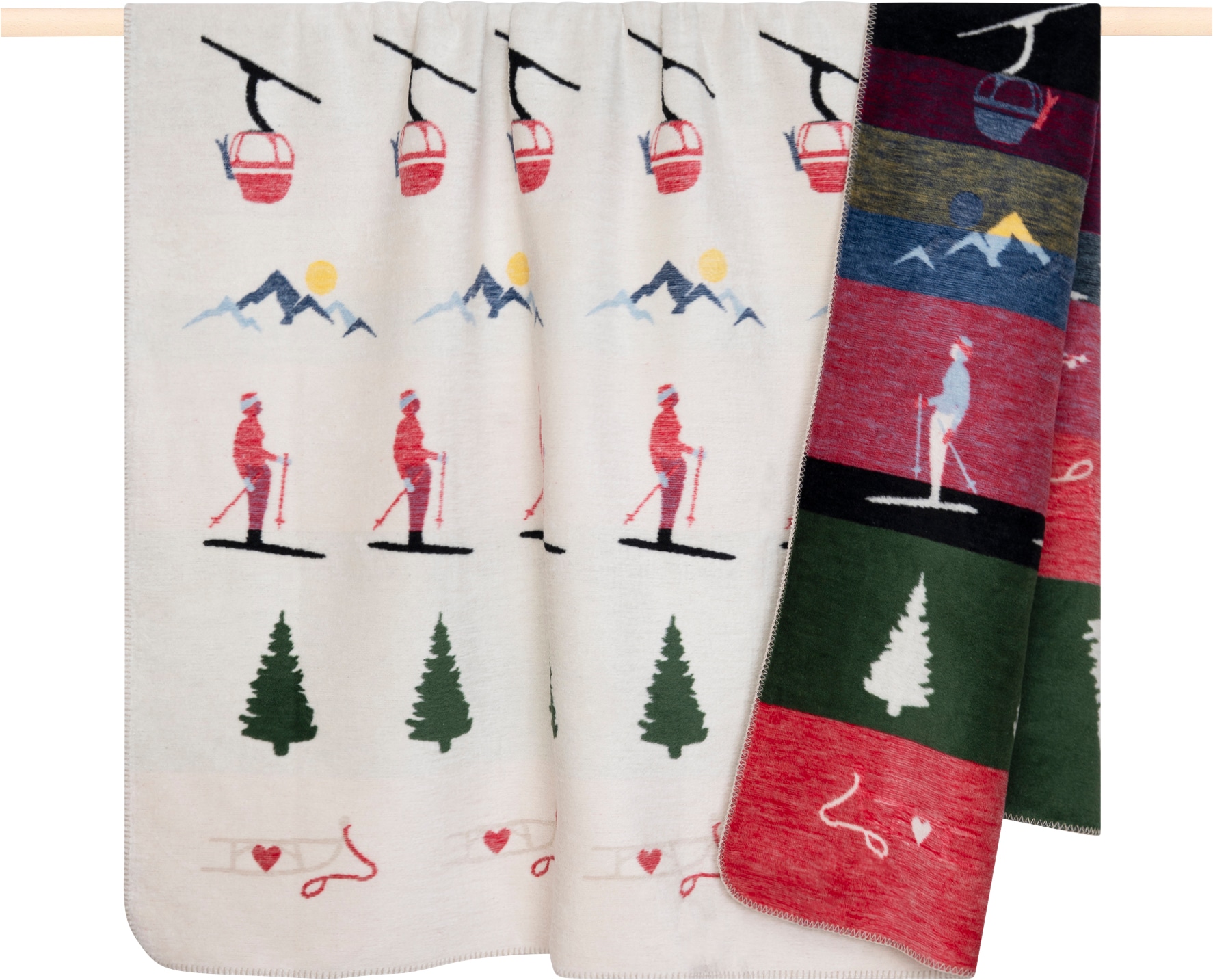 PAD Wohndecke »Winter Spririt« Zwei winterliche Designs in einem Produkt – Breze und Ski-Szene