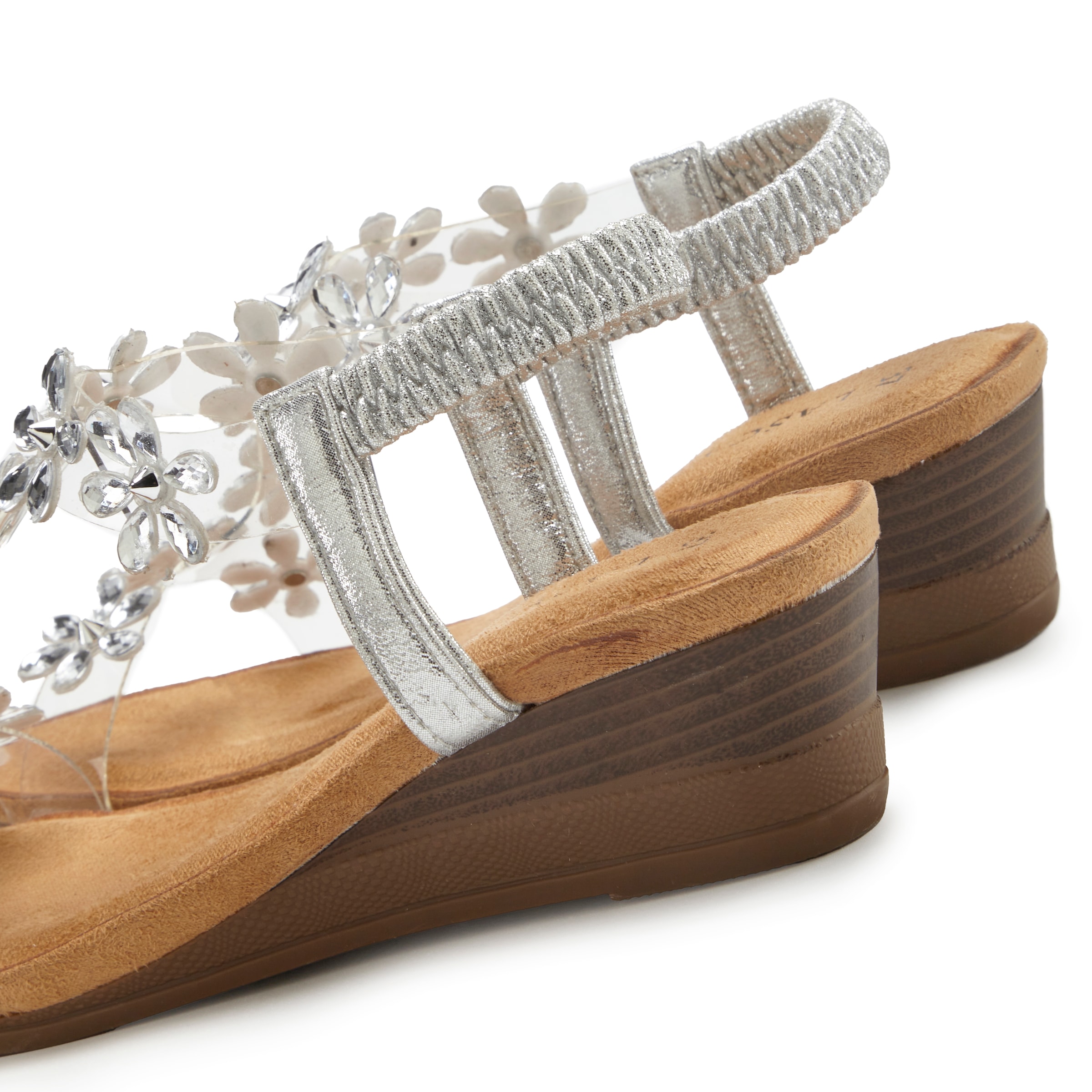 LASCANA Sandalette »Sandale, Sommerschuh, offener Schuh, Keilsandalette,«  NEU mit elastischen Riemchen und Keilabsatz VEGAN