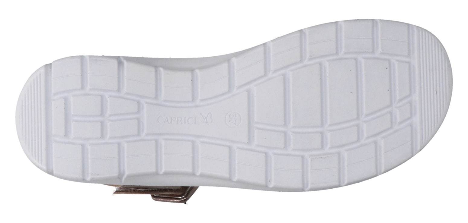 Caprice Riemchensandale, Keilsandalette, Sommerschuh, Bequemschuh in Metallic-Optik