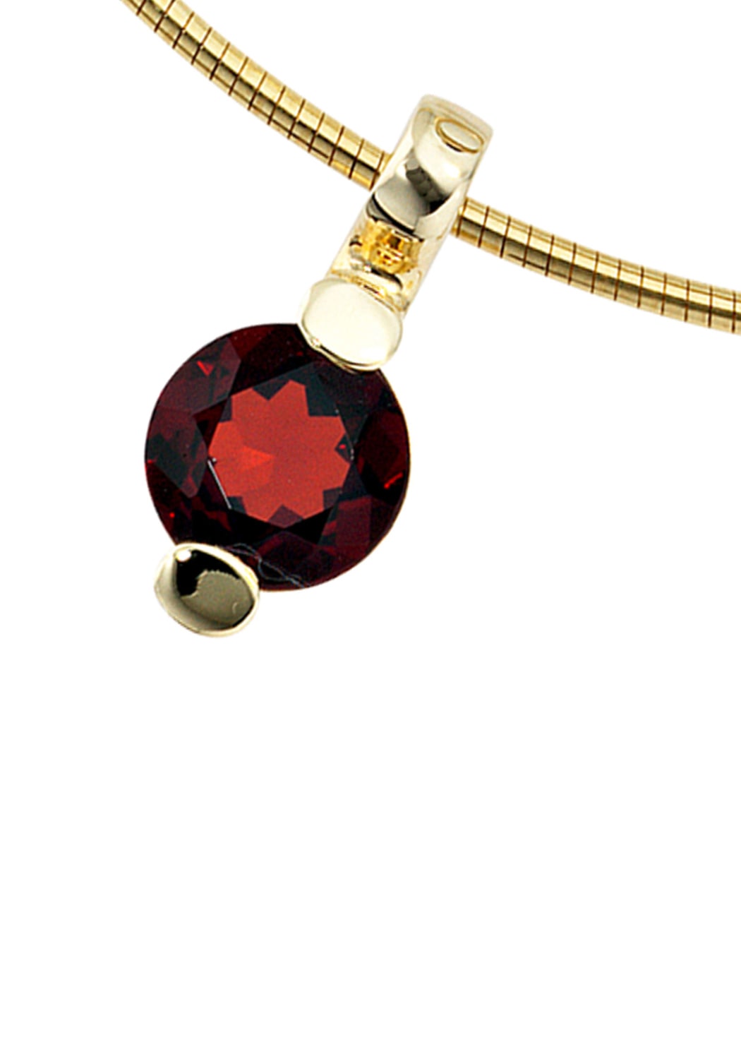 JOBO Runder Anhänger »20 mm« ()  14 Karat 585 Gold mit Granat