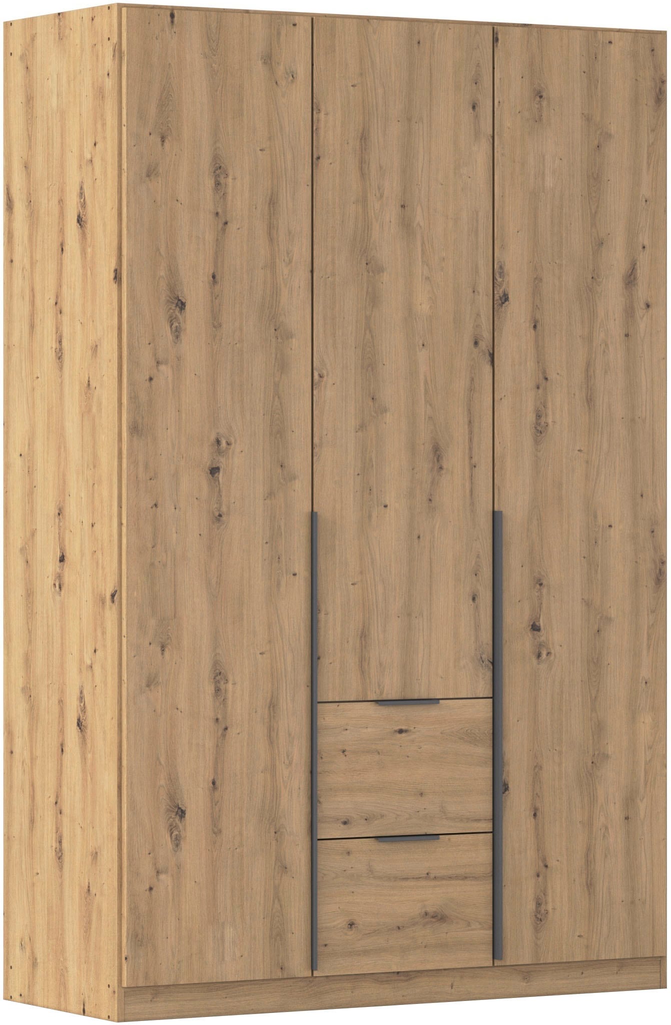 OTTO home Drehtürenschrank "Kleiderschrank Schrank Garderobe AGORDO mit Dekor- oder Hochglanzfront" in zwei Griff-Farben, Breite 136 cm, mit Außenschubkästen, Serie in 7 Breiten und 2 Höhen MADE IN GERMANY