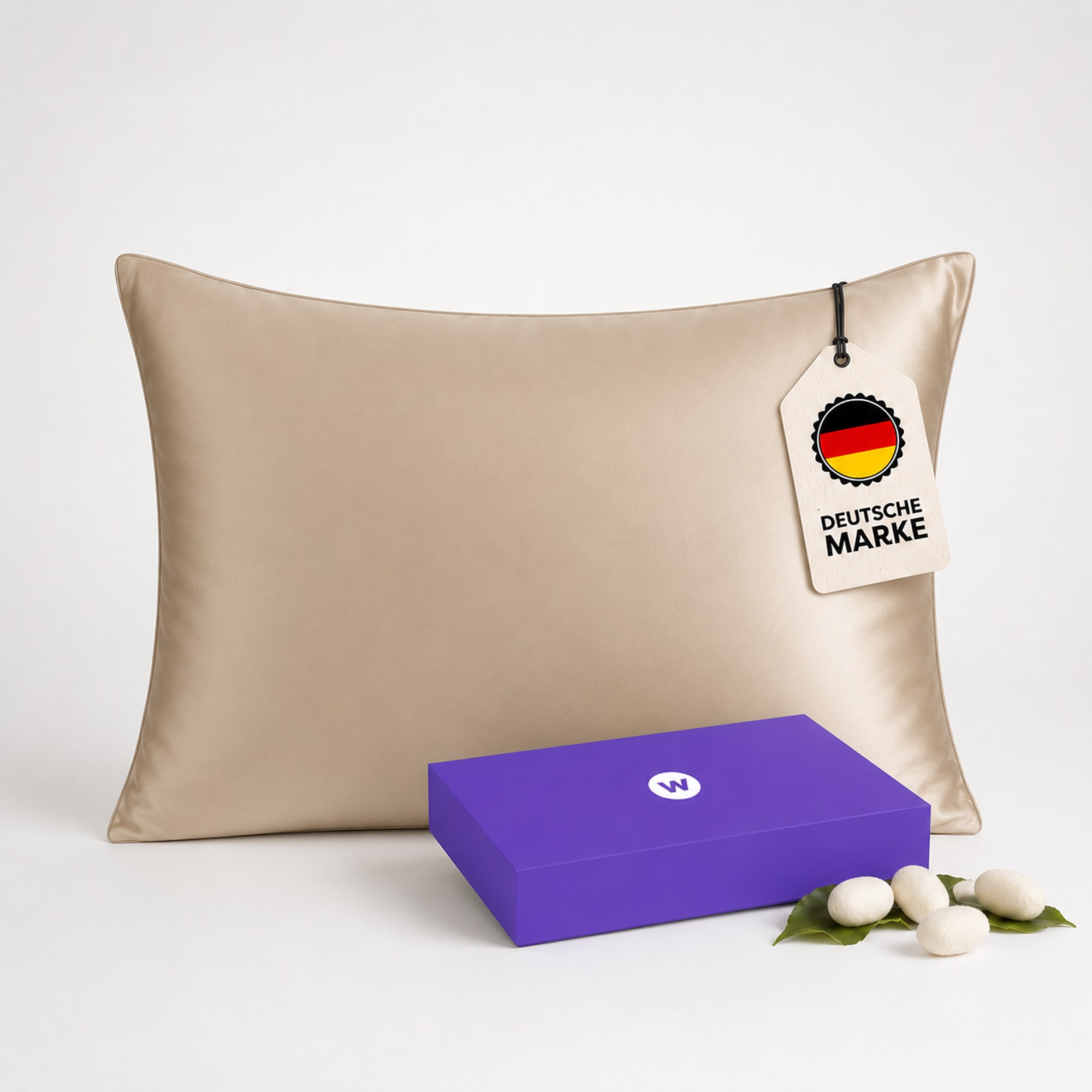 Wolkenfeld Kissenbezug "Seidenkissenbezug 100 % Maulbeerseide, 22 Momme, 6A, 40x80, OEKO-TEX" Sanft zu Haut und Haar, mit verdecktem Hotelverschluss & Geschenkbox