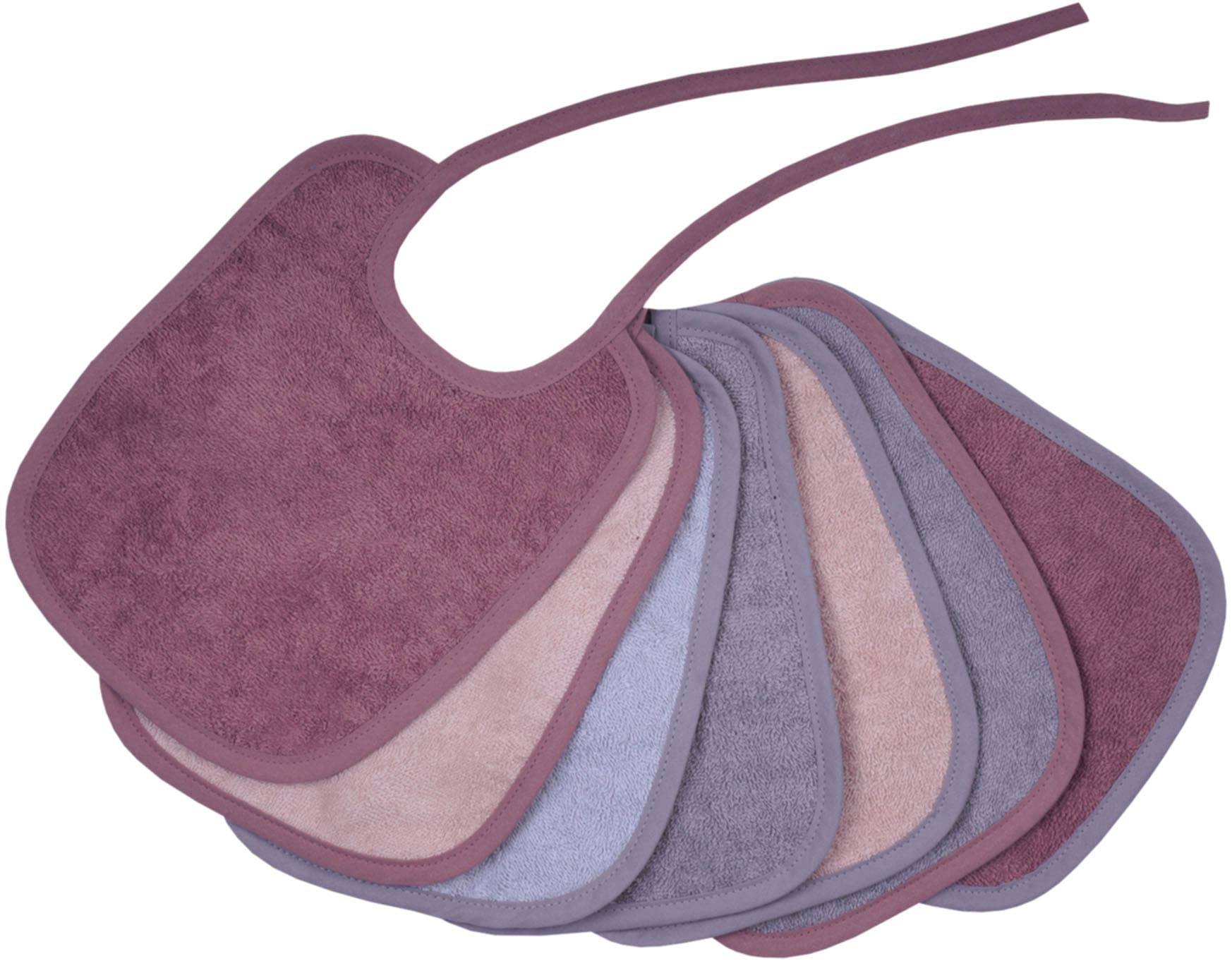 Wörner Lätzchen "Bindelätzchen 7er Pack 20x25 cm" 7 Stk. tlg. großes Set, maschinenwaschbar, trocknergeeignet