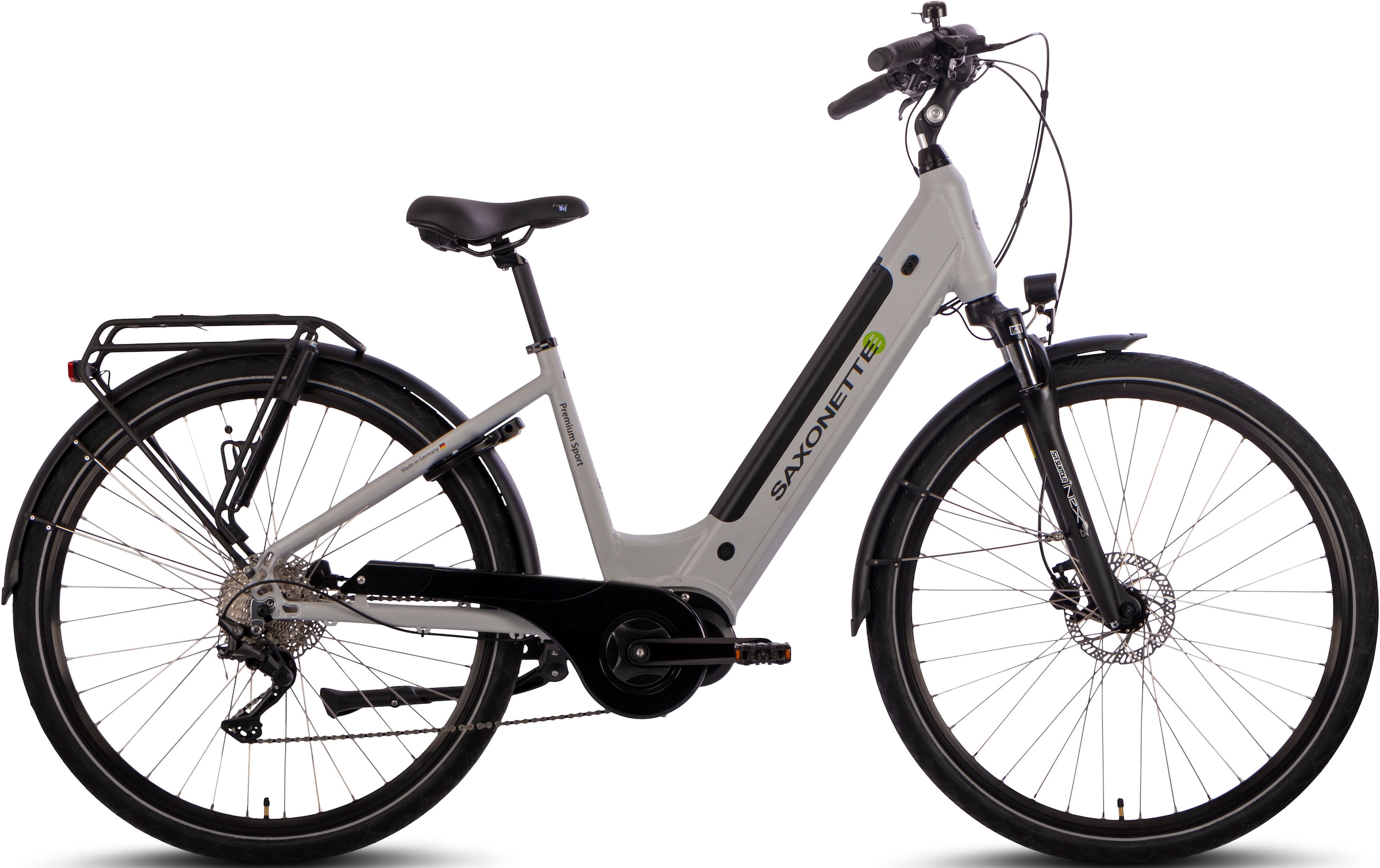 SAXONETTE E-Bike »Premium Sport (Wave)«, 10 Gang, Mittelmotor 250 W, Pedelec, Elektrofahrrad für Damen u. Herren, Trekkingrad