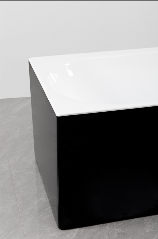 Sanotechnik Badewanne »Jamaica« Höhe 58 cm mit Ablaufstöpsel | verstellbare Füße | Überlauf 170x75x58cm schwarz glänzend, Acryl Badewanne rechts