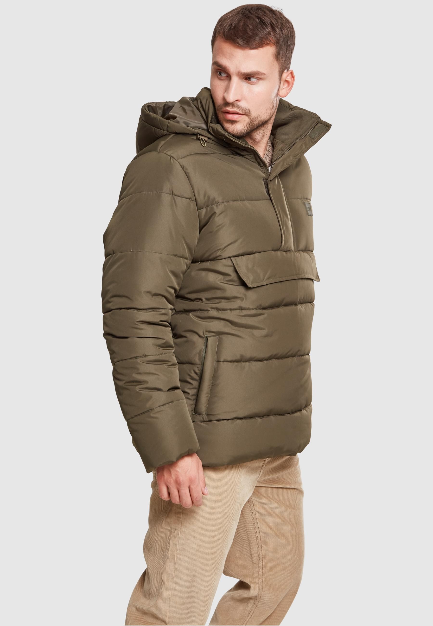 URBAN CLASSICS Winterjacke »Urban Classics Herren Pull Over Puffer Jacket«, (1 St.), mit Kapuze