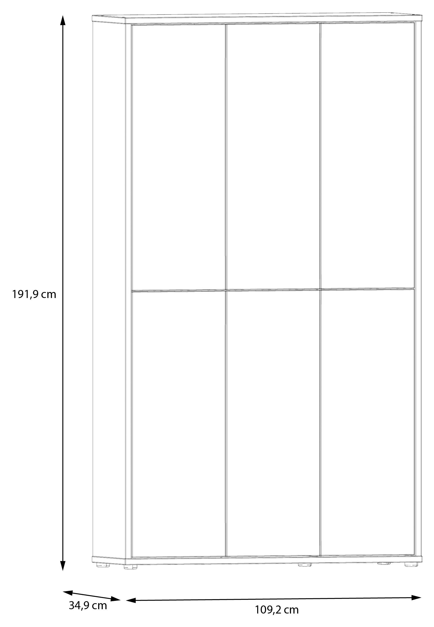 FORTE Schuhschrank »Alice Springs«, (B/H/T 109,2/191,9/34,9 cm), Stauraumschrank, Mehrzweckschrank, (B/H 109cm x 192cm), mit 16 Böden
