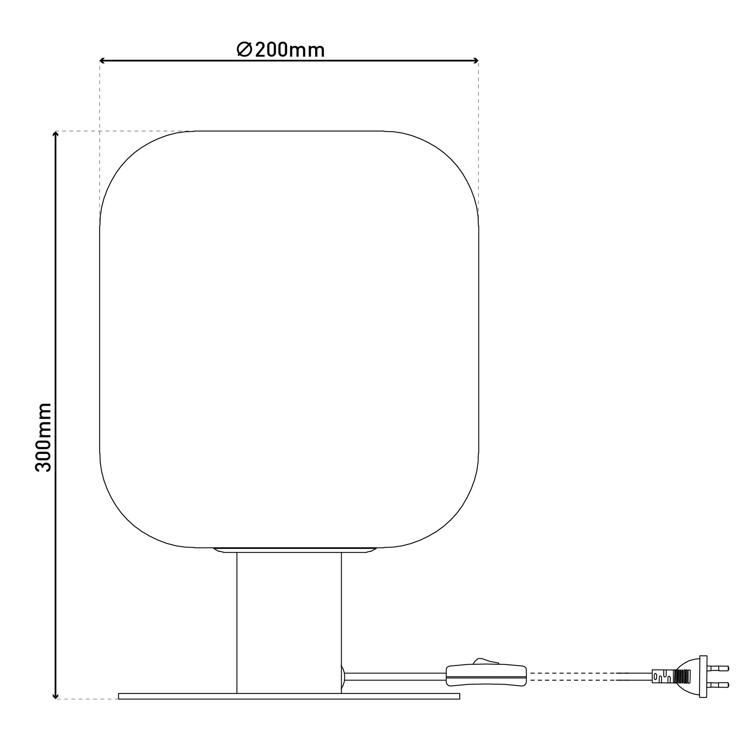 näve Tischleuchte »Alessio«, 1 flammig, Leuchtmittel E27 | ohne Leuchtmittel, Rauchglas, 1 x E27 exkl., Zuleitung 160cm schwarz mit Schnurschalter