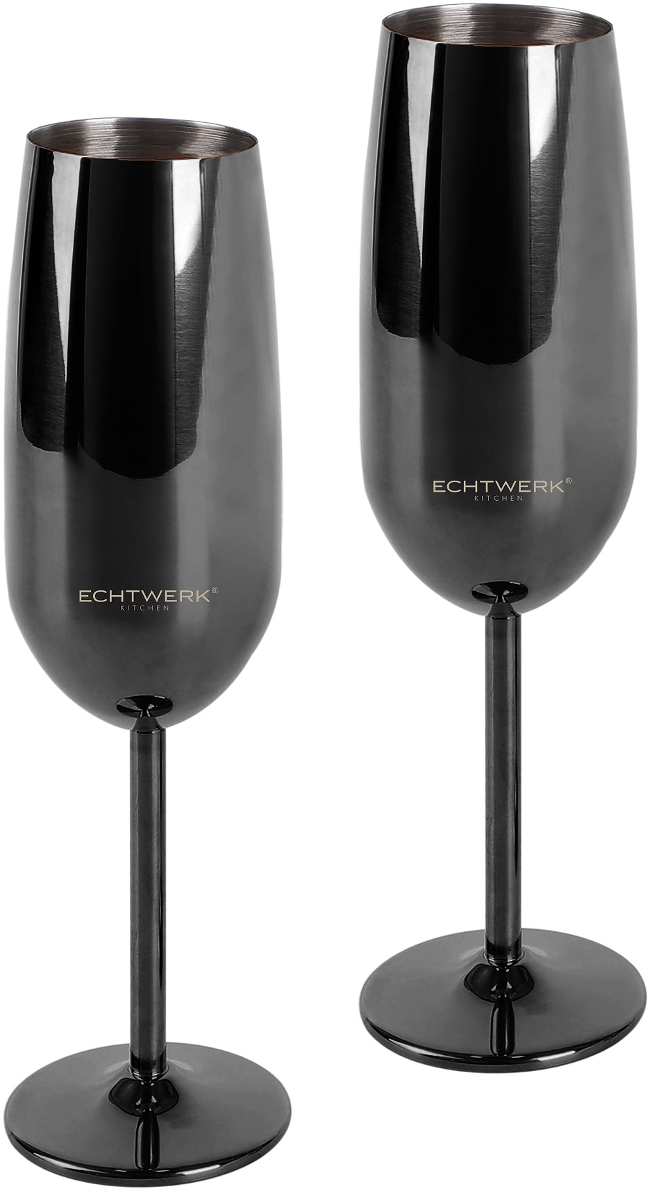 ECHTWERK Champagnerglas, (Set, 2 tlg.), Sektglas, Sektkelch, Champagnerkelch, bruchsicher, 250 ml