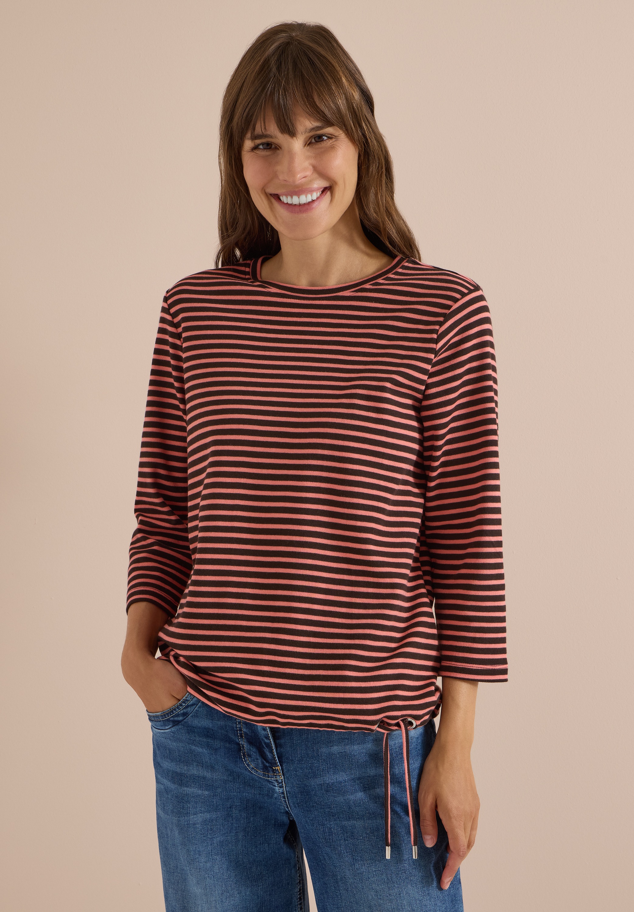 Cecil 3/4-Arm-Shirt aus reiner Baumwolle