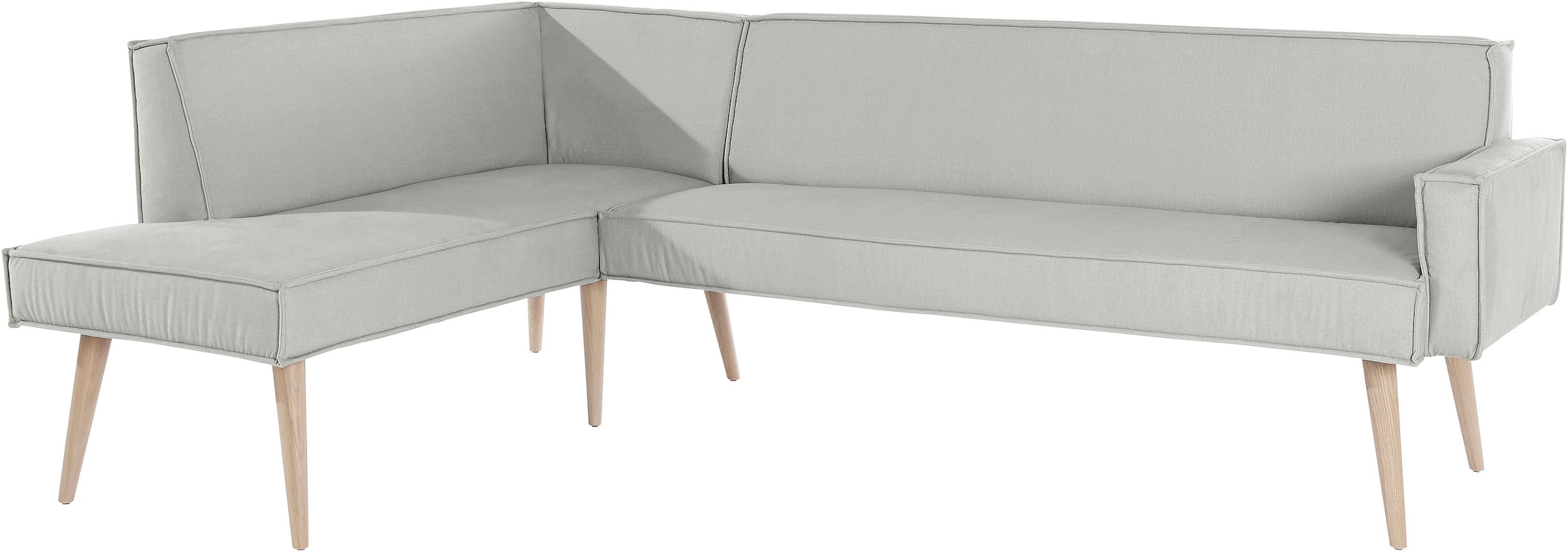 exxpo - sofa fashion Eckbank »Lungo, moderne Kedernaht, bequem und elegant, hoher Holzfuß«, hochwertige Detailverarbeitung, frei im Raum stellbar