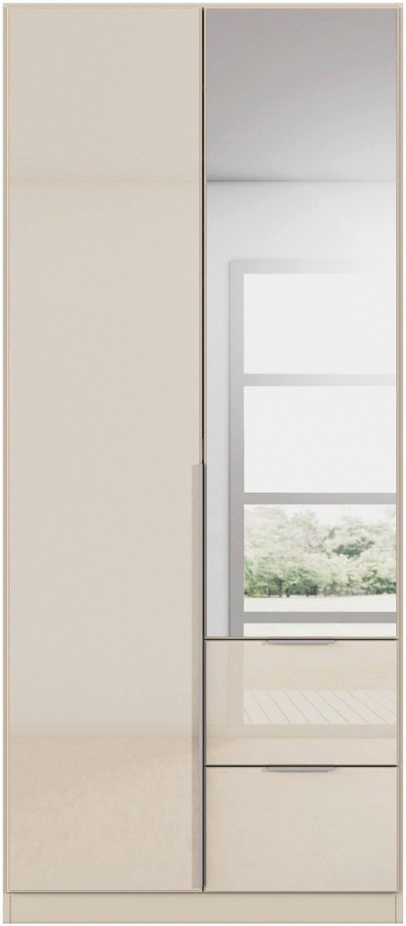 rauch Drehtürenschrank »Kleiderschrank Kleiderschränke Schrank Garderobe AGORDO mit Glasfront«, mit Außenschubkästen, in 6 Breiten und 2 Höhen MADE IN GERMANY