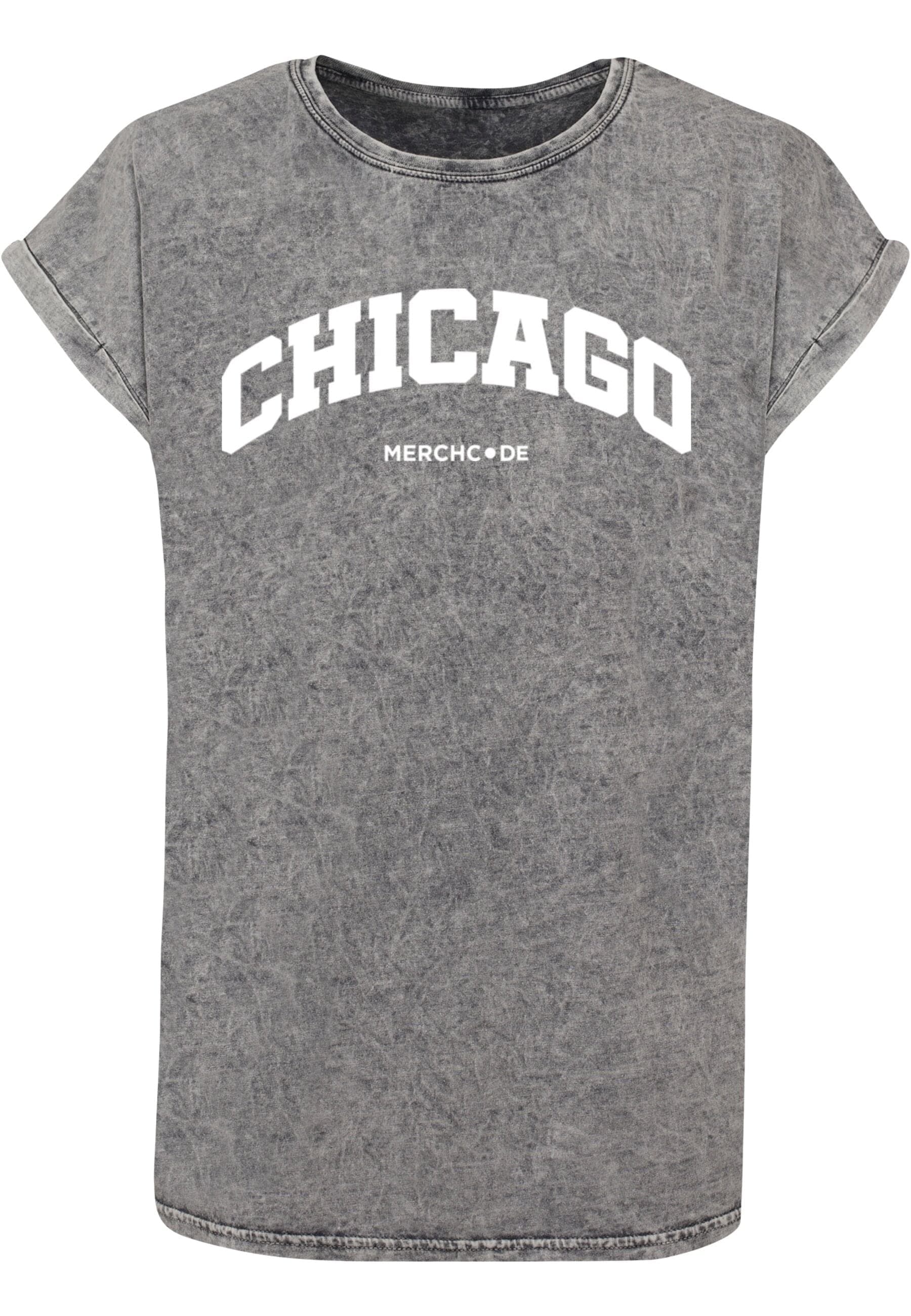 Merchcode T-Shirt "Merchcode Damen Ladies Chicago Wording - Acid Washed T-S günstig online kaufen