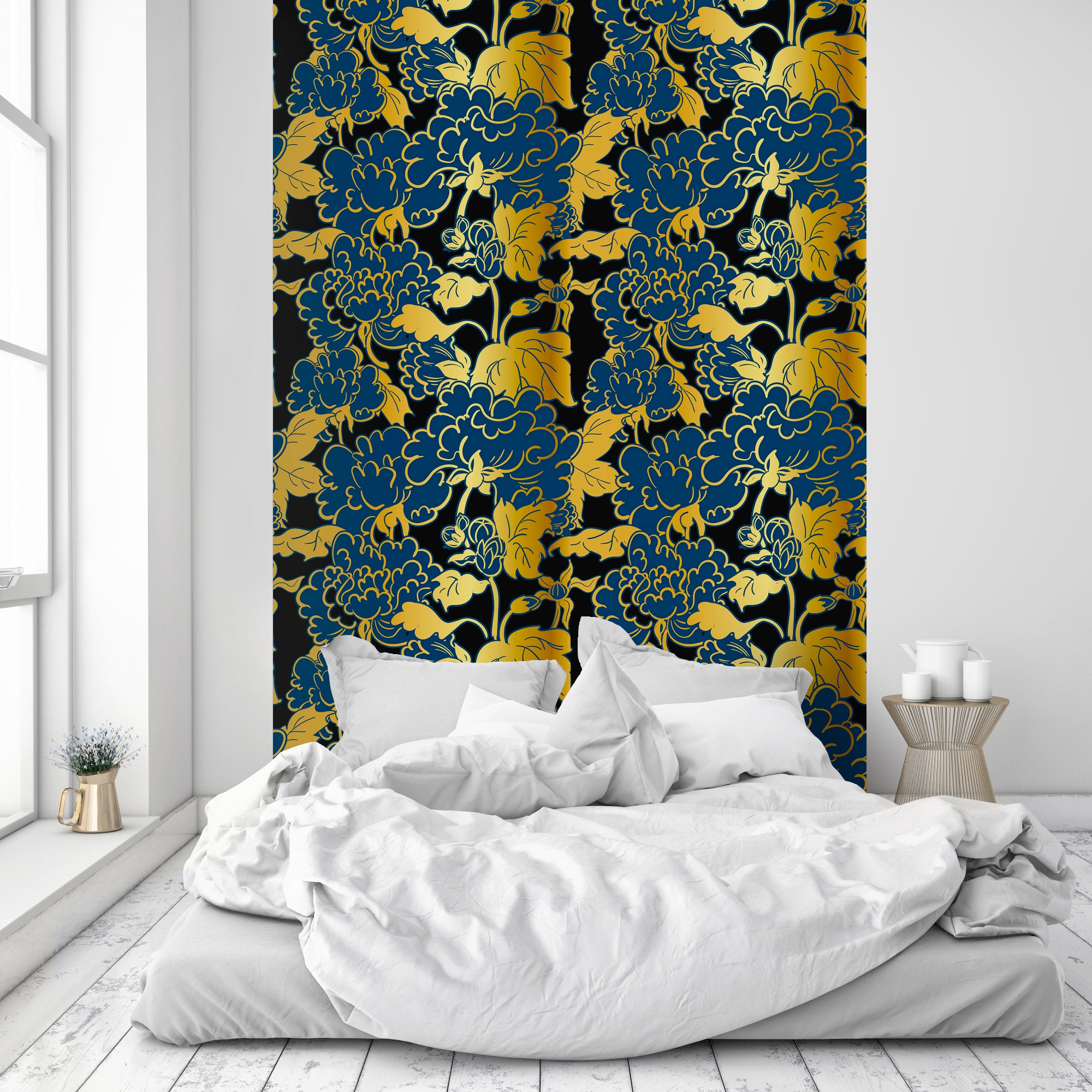 queence Vinyltapete »Florentine«, bedruckt-Barock-Antikoptik-Kunst, 90x250cm, selbstklebend, kinderleichte Anbringung, Sticker