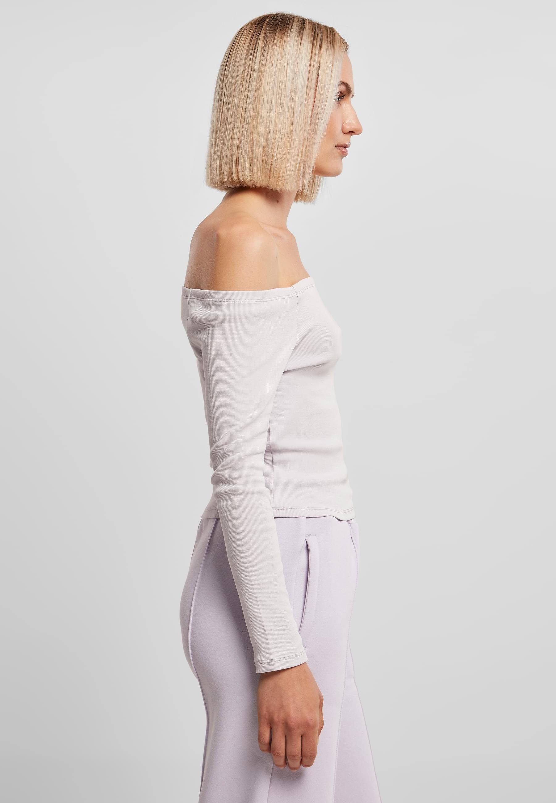 URBAN CLASSICS Langarmshirt »Urban Classics Damen Ladies Off Shoulder Rib Longsleeve«, (1 tlg.)