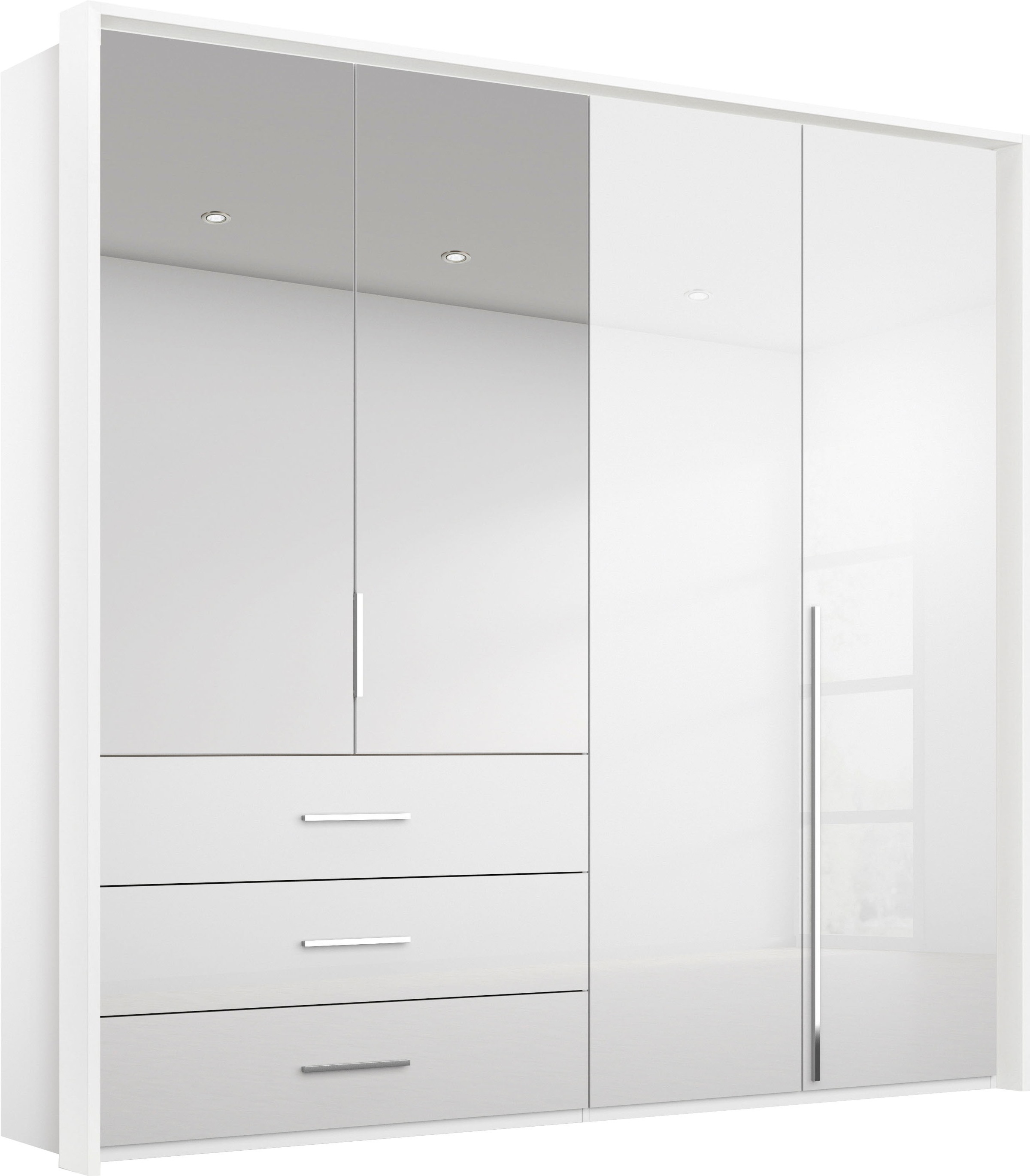 rauch Drehtürenschrank "Kleiderschrank Schrank Garderobe Wäscheschrank MONTCLAR" in den Breiten 204/254/304 cm, inkl. SOFT-CLOSE-FUNKTION, Passepartout optional mit Beleuchtung, inkl. Zubehör MADE IN GERMANY