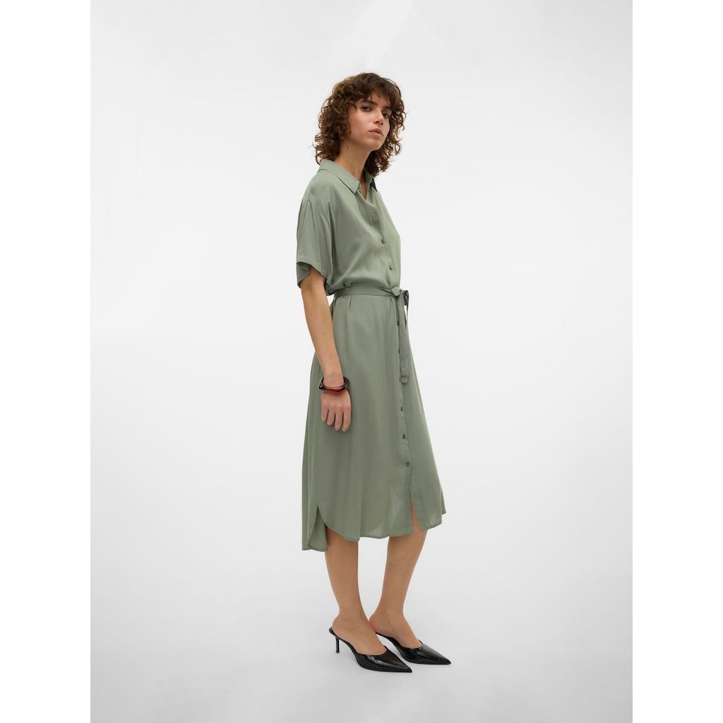 Vero Moda Hemdblusenkleid »VMBUMPY SS CALF SHIRT DRESS NOOS«