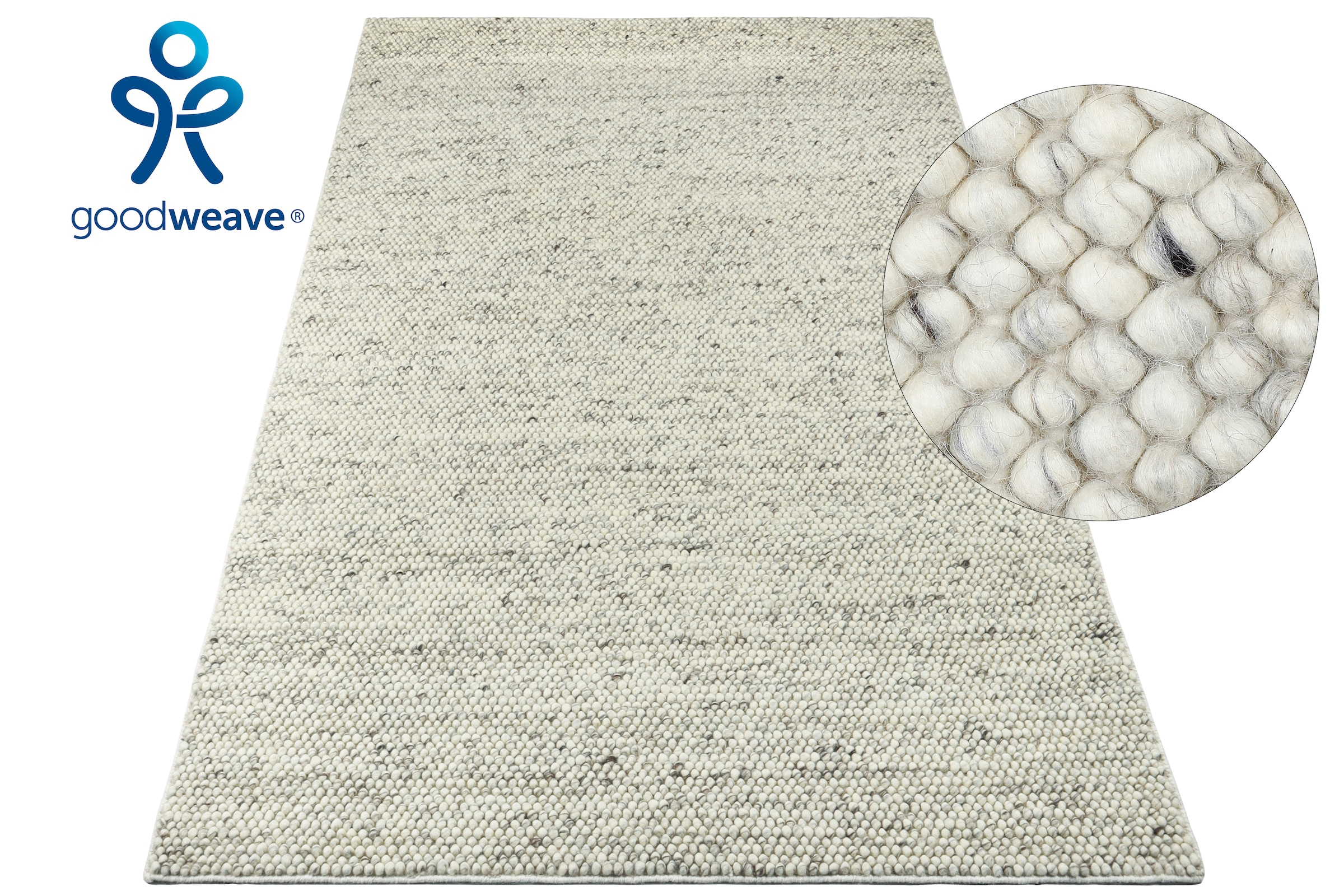 my home Wollteppich "Wolly, Wolle" rechteckig 14 mm Höhe handgewebt, Handwe günstig online kaufen