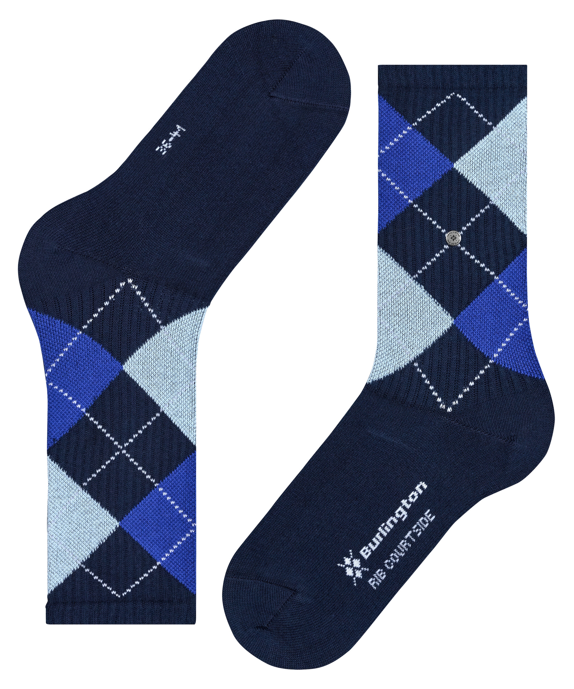 Burlington Socken »Rib Courtside« Einheitsgröße 40-46, Argyle-Muster, feine Rippenstruktur