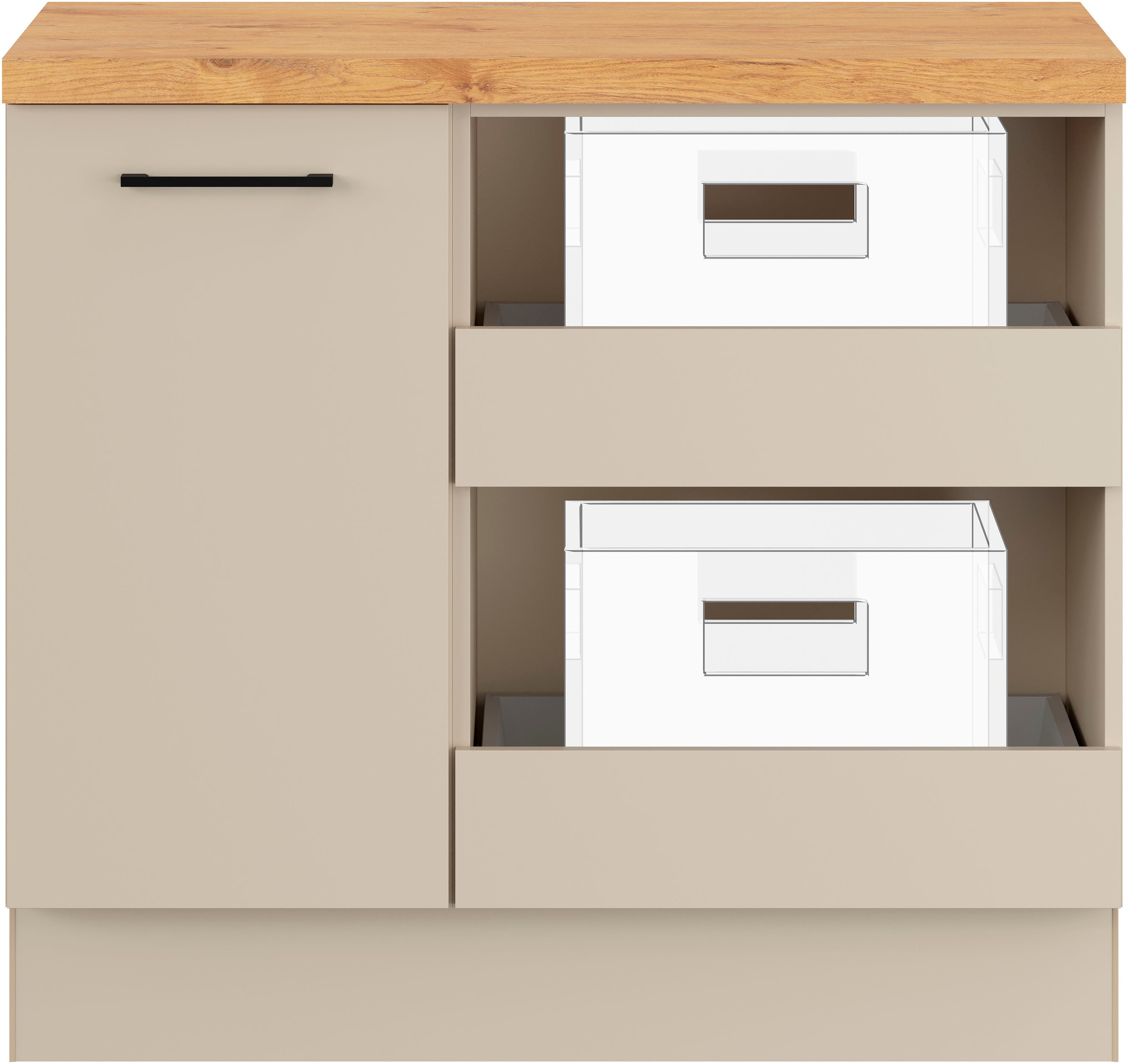 IMPULS KÜCHEN Mehrzweckschrank-Set "Warschau" Unterschrank mit Abfallsammle günstig online kaufen