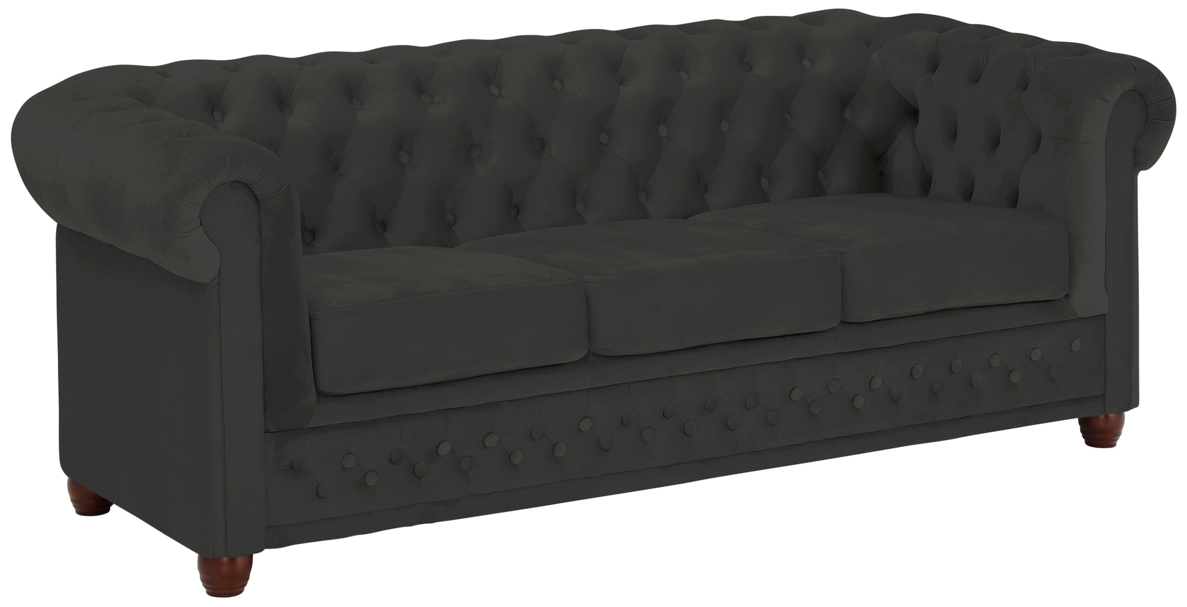 Home affaire Chesterfield-Sofa »New Castle«, mit hochwertiger Knopfheftung in Chesterfield-Design, B/T/H: 203/86/72