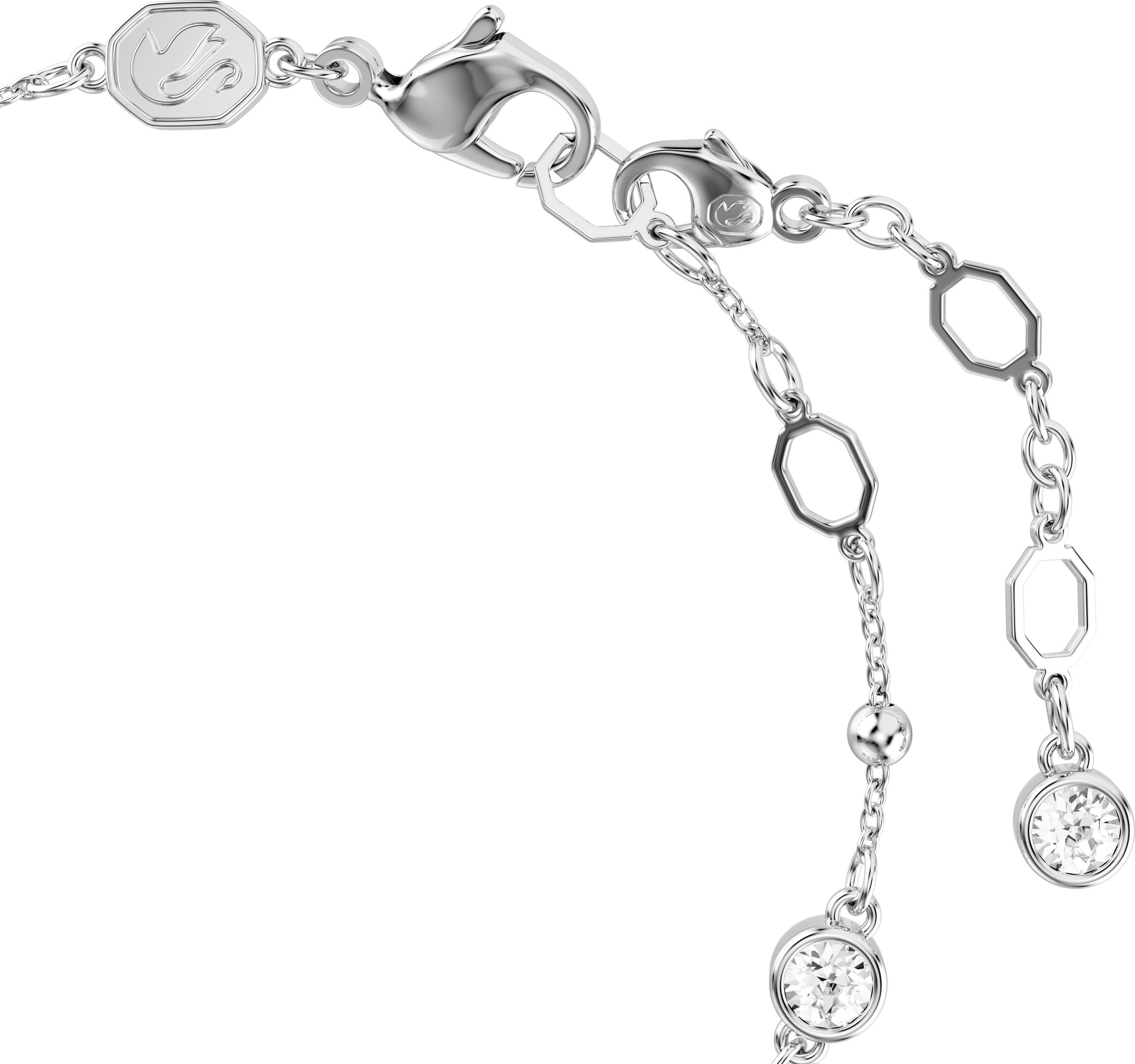 Armkette SWAROVSKI "Schmuck Geschenk Imber Armband" Gr. M, silber (metallfarben, kristallweiß, kristallweiß), Armbänder, Damen, M, Metall, Armkette, mit Swarovski Kristall 5