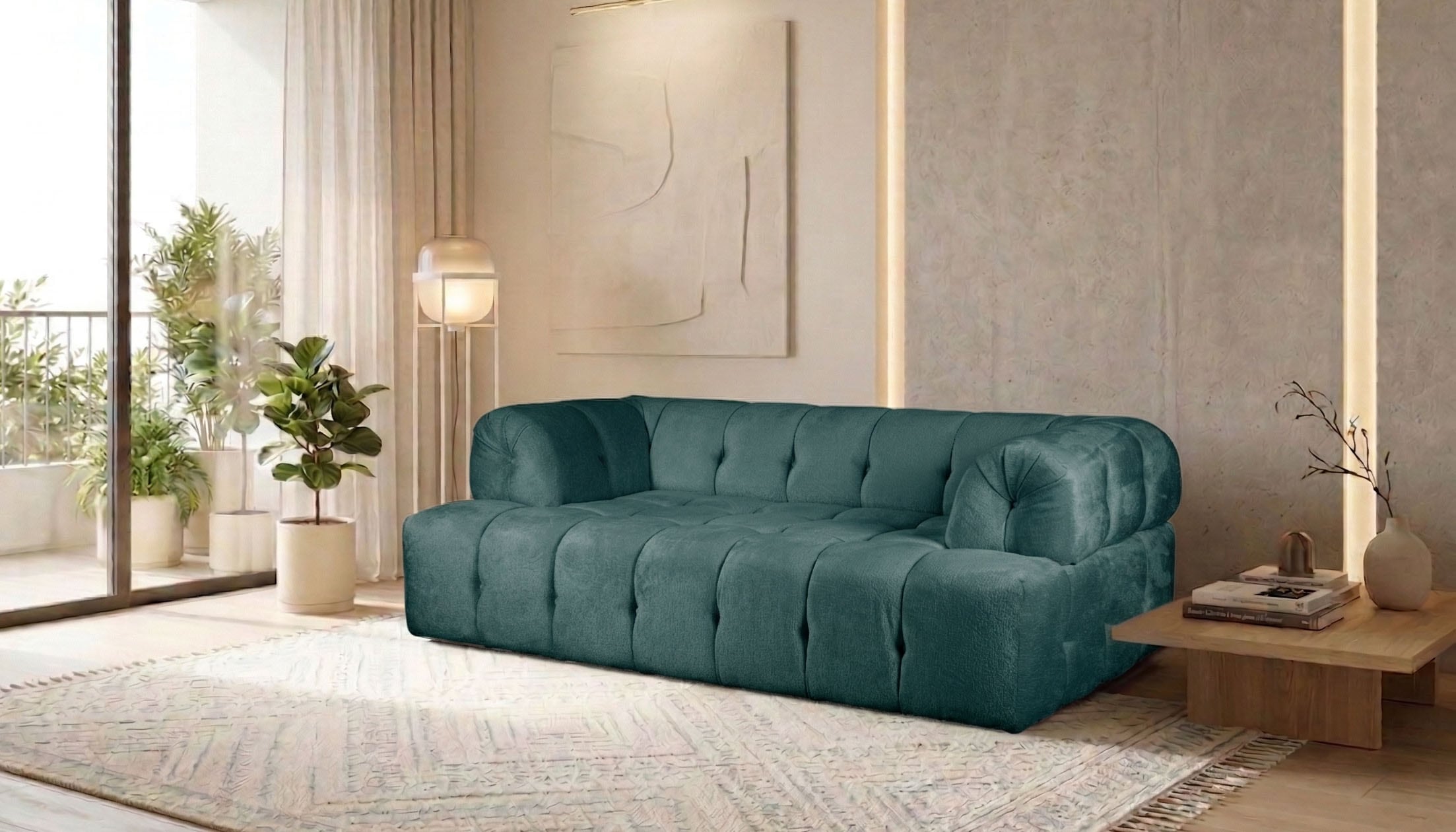 Home affaire 2-Sitzer "APERIRE Design-Sofa, moderne Steppung, Breite 180 cm" mit Wellenunterfederung, gemütlich und modern, komfortables Sitzgefühl