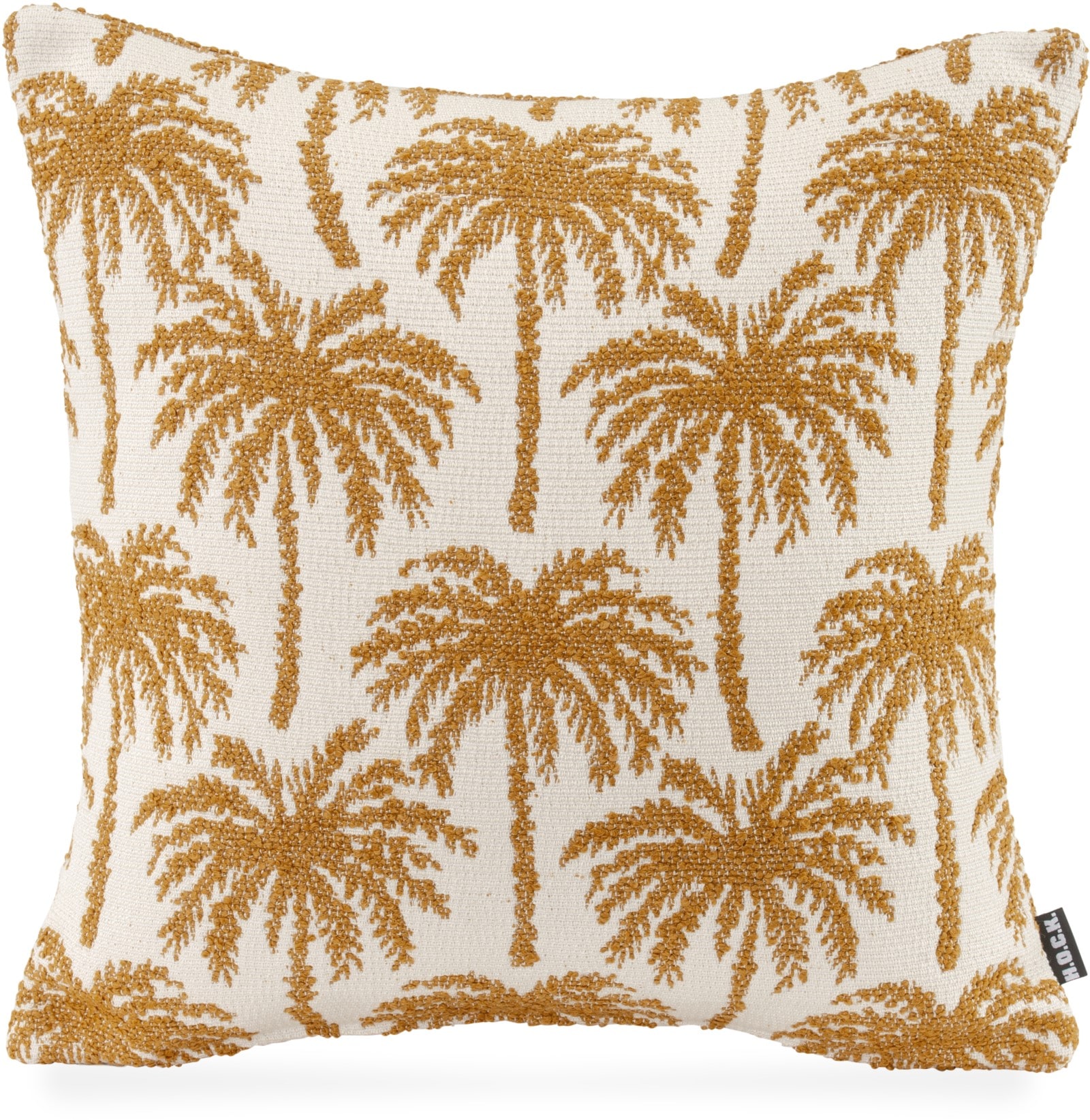 Dekokissen H.O.C.K., B:45cm H:10cm L:45cm, gelb, Obermaterial: 60% Polypropylen, 40% Polyacryl, Dekokissen_Sitzkissen_Kissenhüllen, "Vamosa Palms",