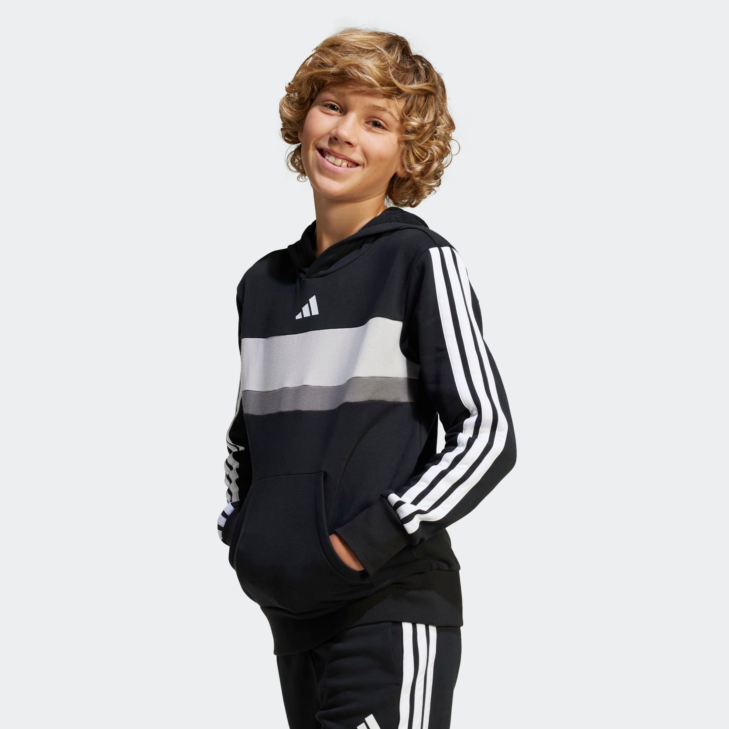 adidas Sportswear Kapuzensweatshirt "J 3S TIB FL HD", mit Rundhals, ohne Verschluss, in normaler Länge