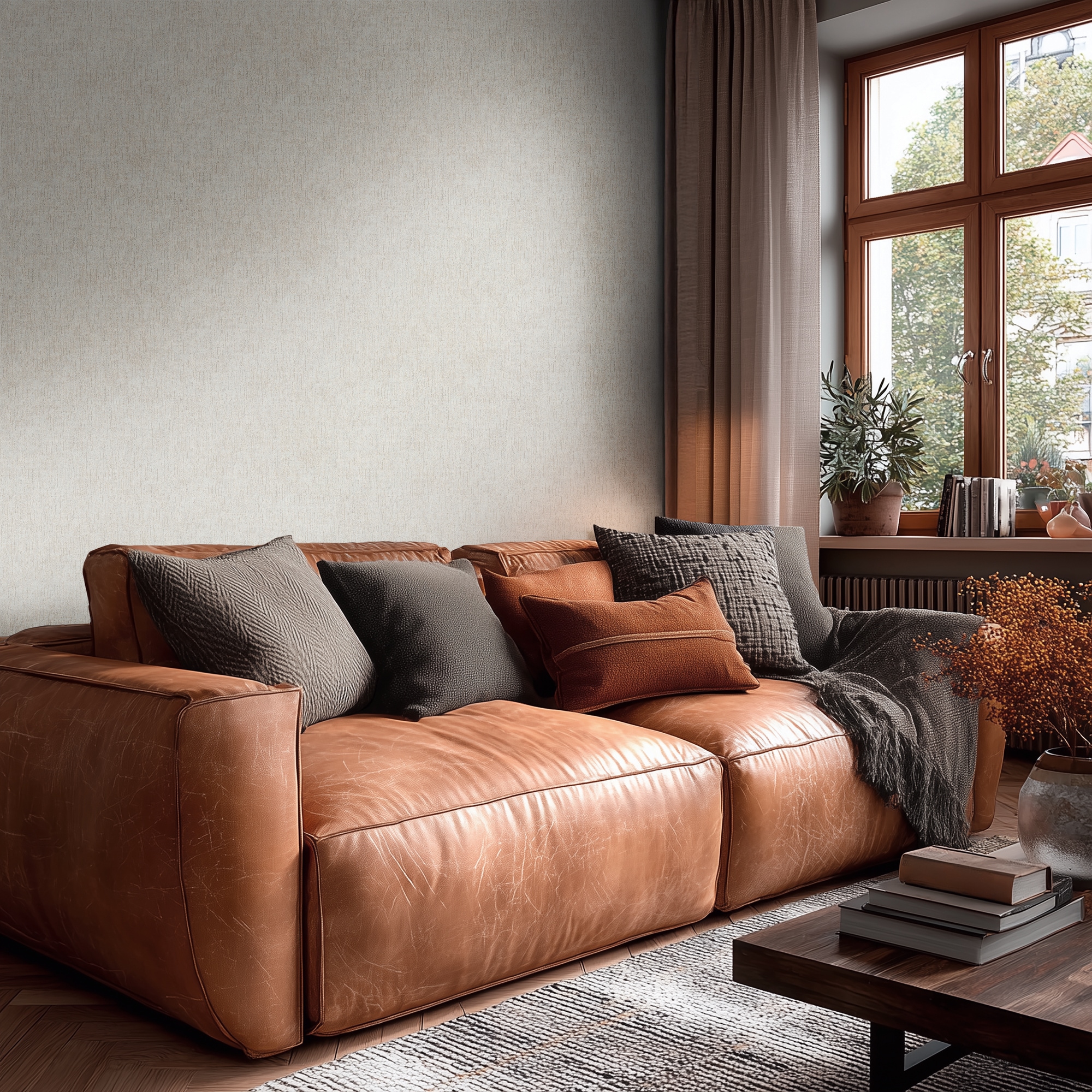 living walls Vliestapete "Vibes & Styles Elina – Soft Texture Vliestapete" uni leicht strukturiert Feine Struktur mit edlem Glanz für eine ruhige, moderne Wandoptik