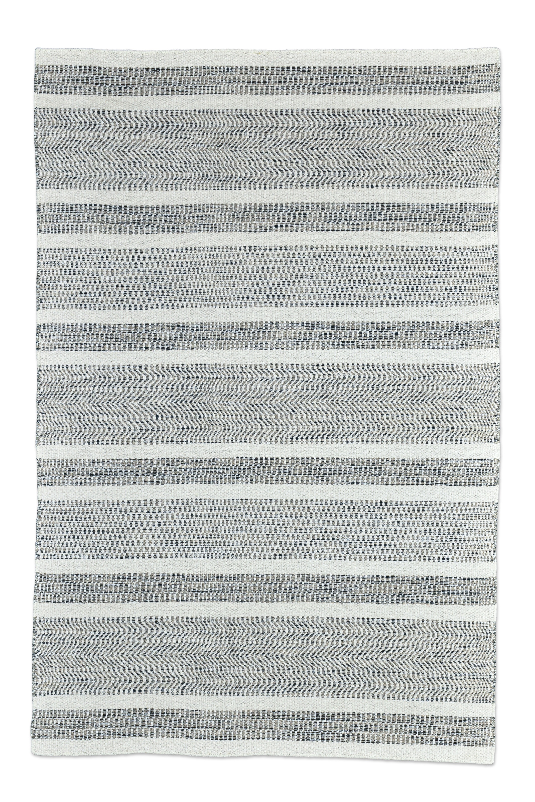THEKO Wollteppich »TRONDHEIM 05«, rechteckig, 10 mm Höhe, Flachgewebe, gestreift, reine Wolle, handgewebt, Wohnzimmer