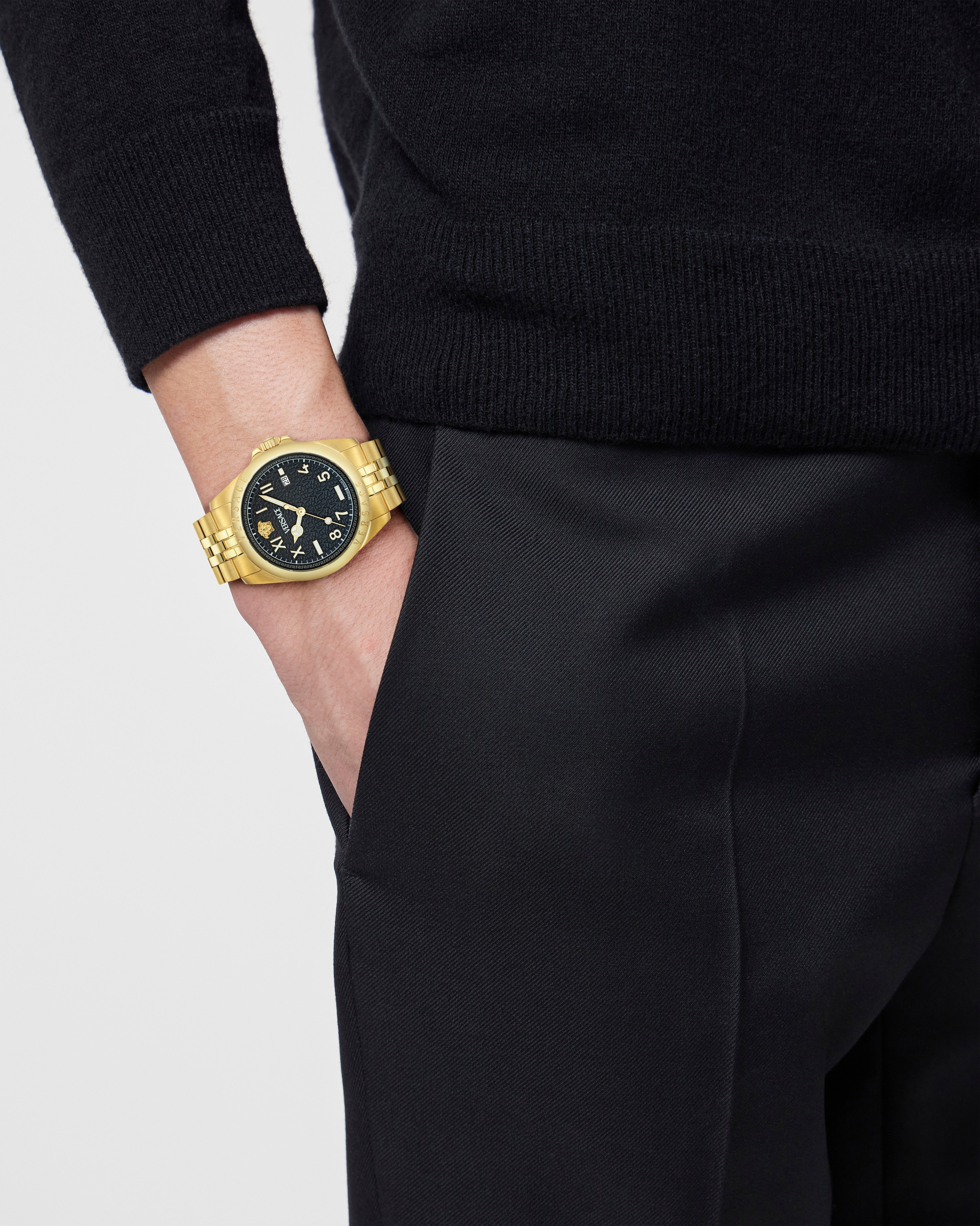 Versace Quarzuhr »VERSACE ANTEO«, Armbanduhr, Herrenuhr, Swiss Made, Saphirglas, Edelstahlarmband, Datum