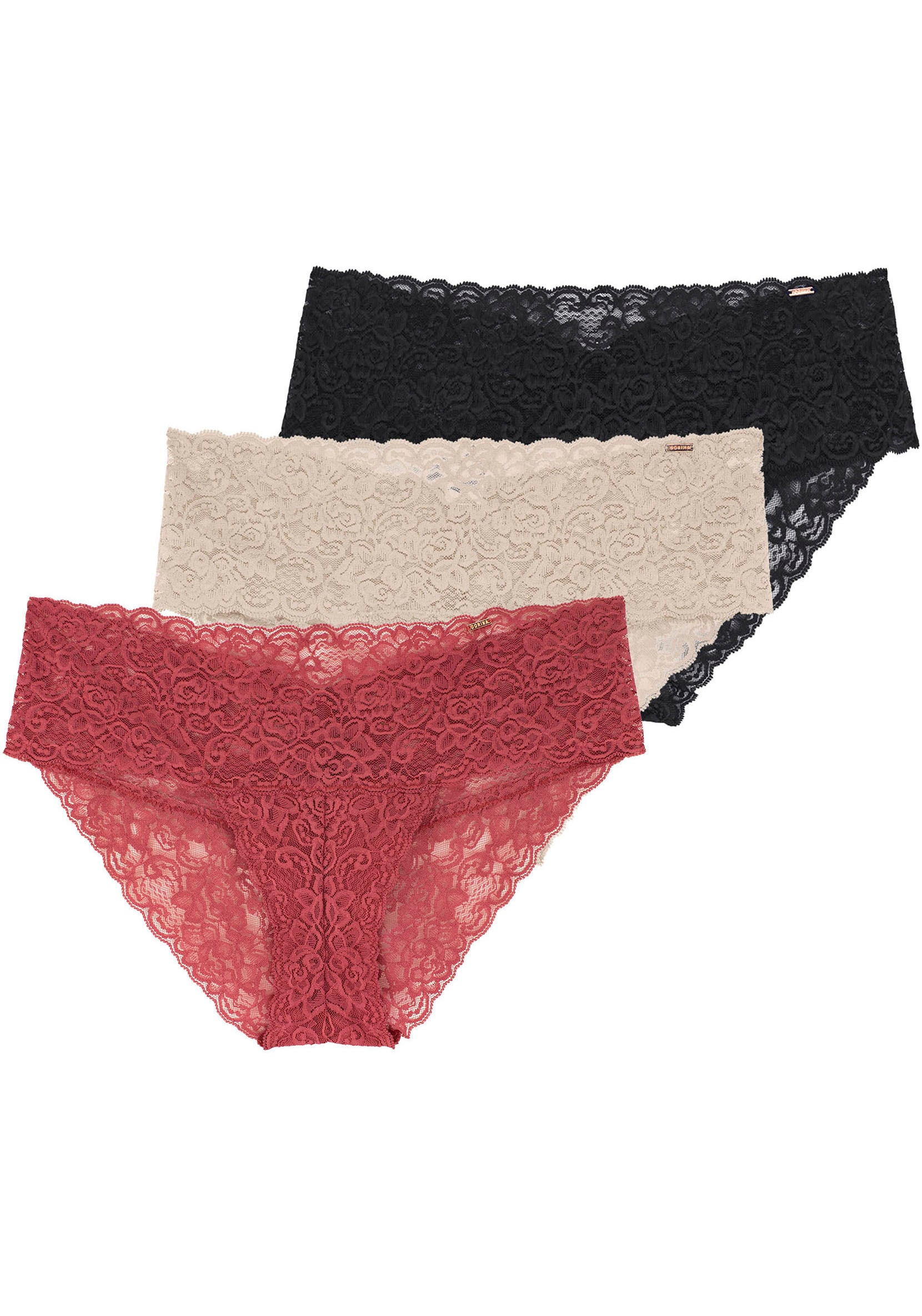 Dorina Slip "Lana", (3er Pack), florale Spitze günstig online kaufen