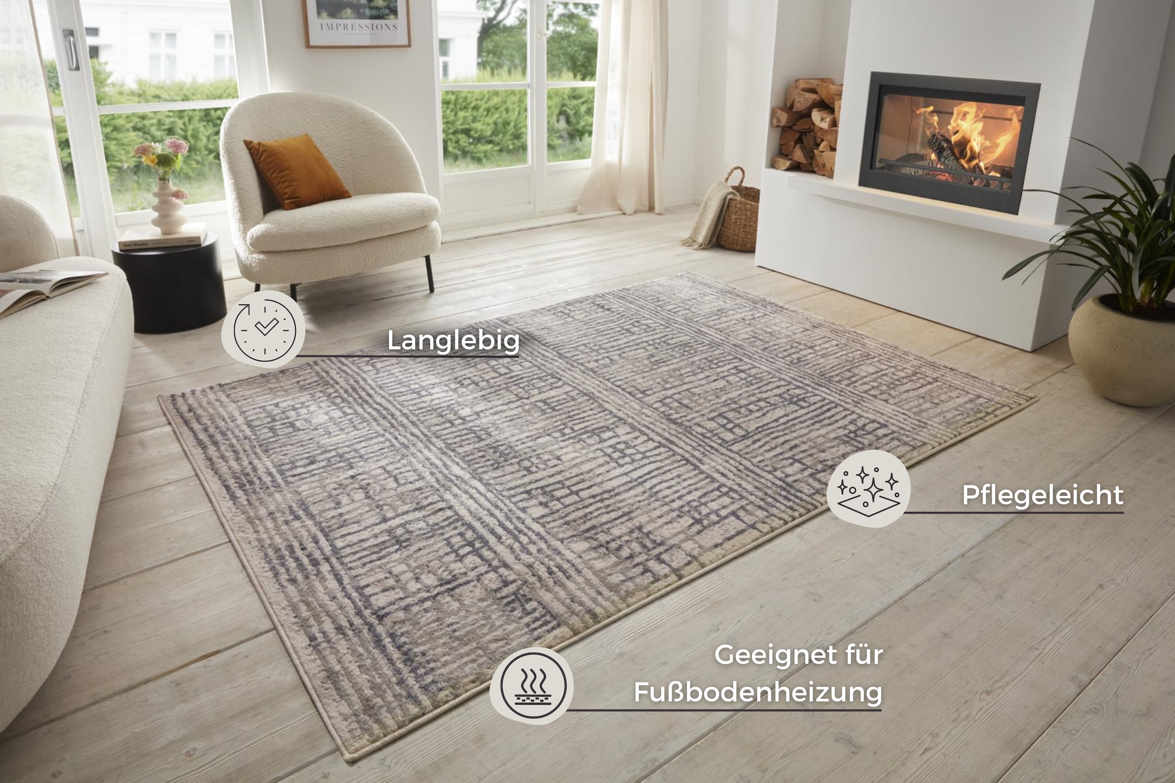HANSE Home Teppich »Sole«, rechteckig, 8 mm Höhe, Kurzflor, Läufer, Vintage, Wohnzimmer, Schlafzimmer, Esszimmer, Flur