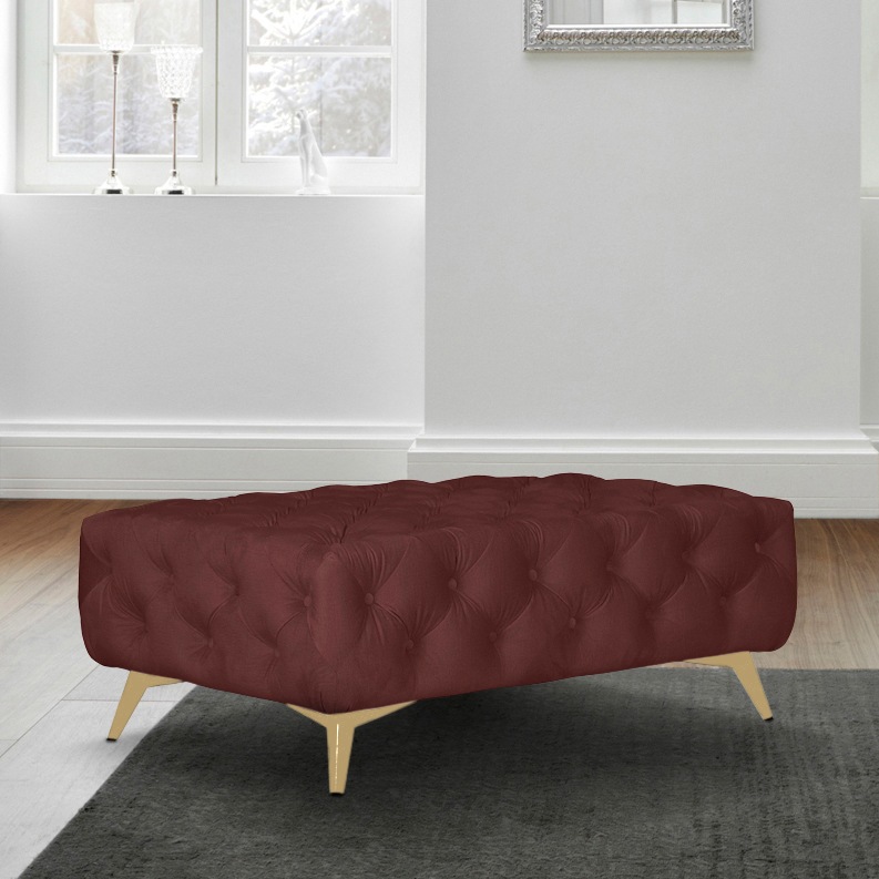 Home affaire Polsterhocker "Amaury" Chesterfield-Optik, Breite 120cm, Fußfa günstig online kaufen