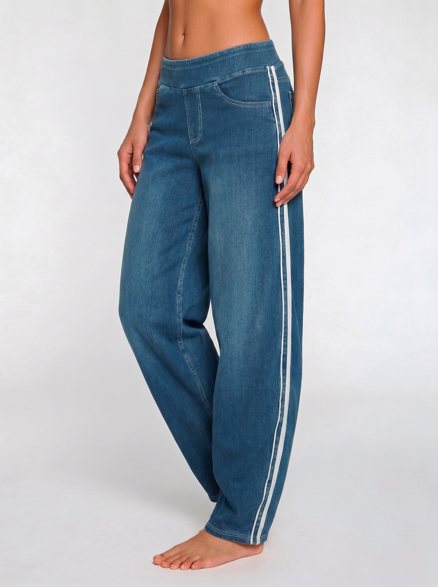 H.I.S Schlupfhose "modischer Barrel Schnitt Denim Style, mit Waschung" Denim der sich uneingeschränkt bequem anfühlt