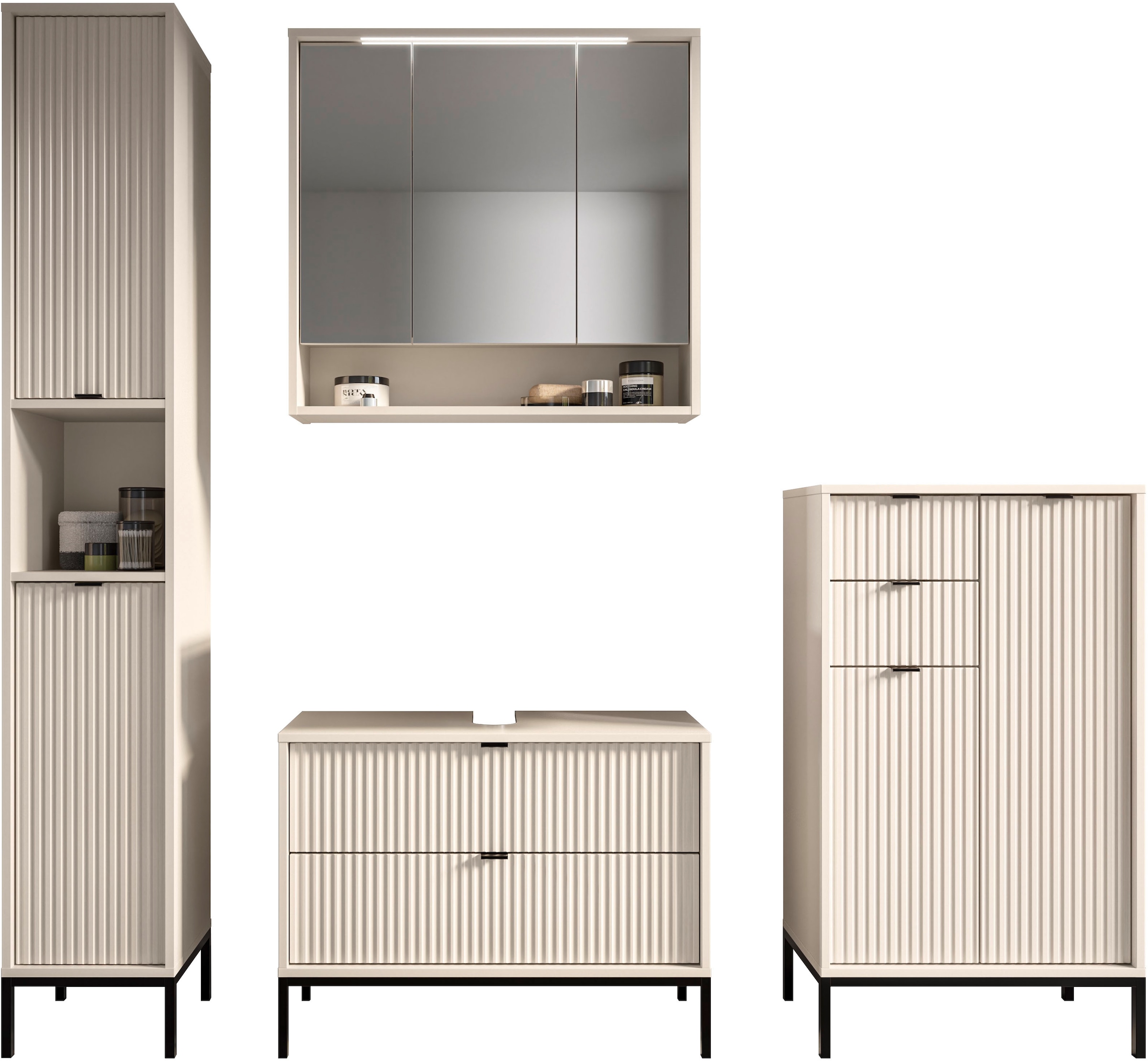 BASIC by Balculina Hochschrank »Lucera Hochschrank, Badezimmerschrank BxHxT 32x195x32« 1 Stk. tlg. Breite 32 cm, Tür L/R montierbar