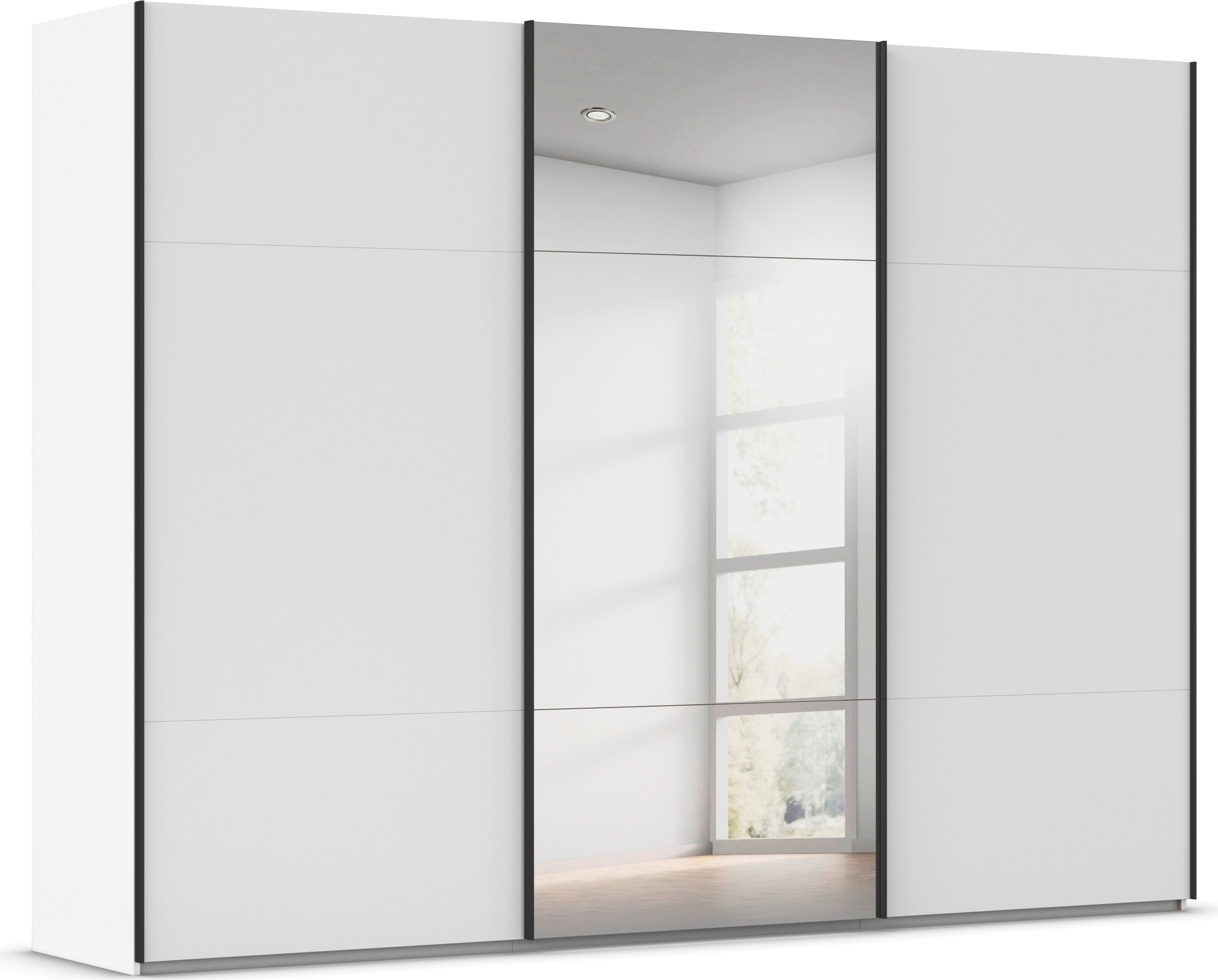 rauch Schwebetürenschrank "Kleiderschrank Schrank Garderobe Schlafzimmerschrank CONTIDO" 3 verschiedene Ausstattungen BASIC/CLASSIC/PREMIUM (inkl. SOFT-CLOSE), aus hochwertigem Material in 6 Breiten 2 Griff-Farben MADE IN GERMANY