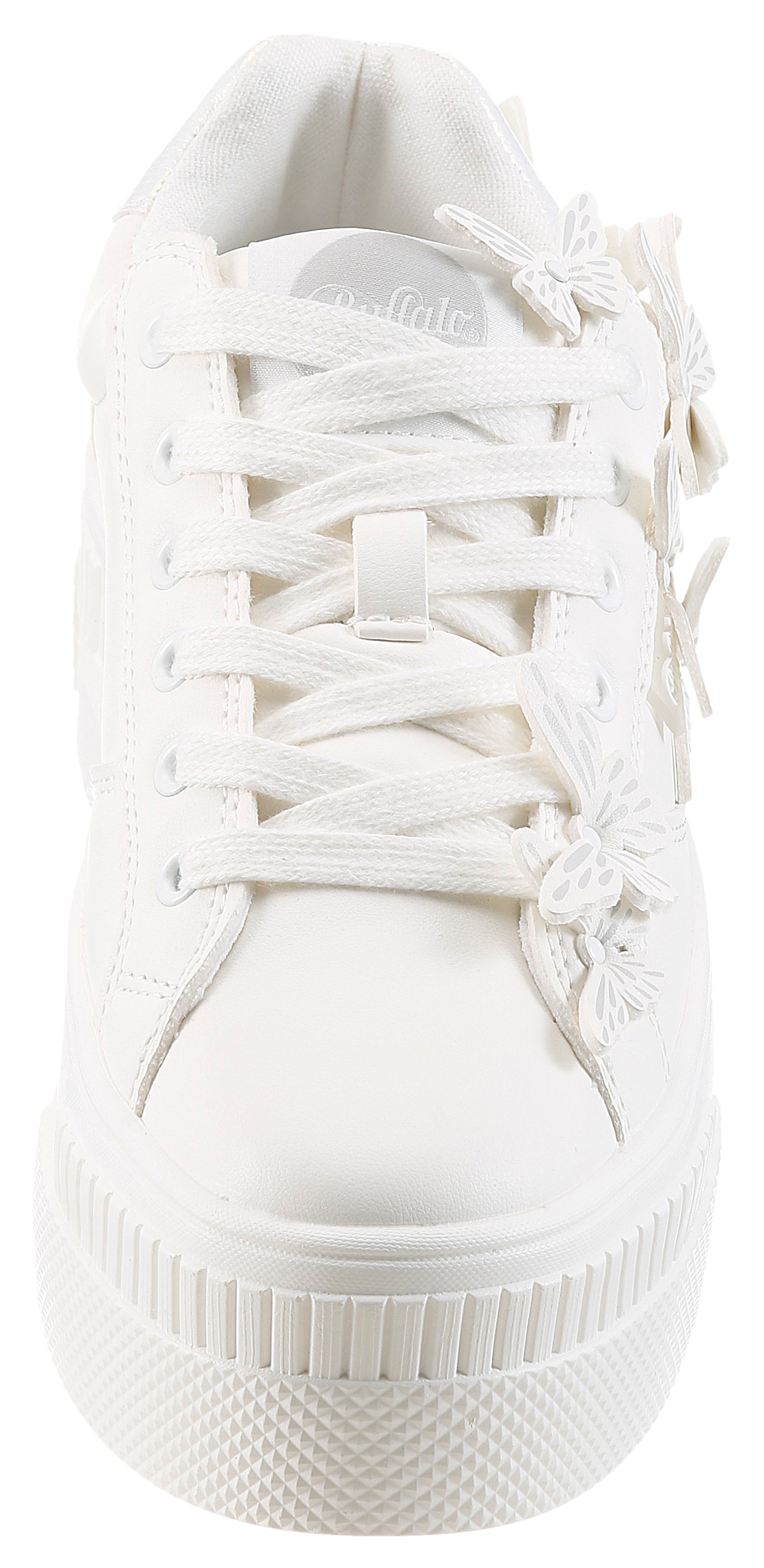 Buffalo Plateausneaker  Freizeitschuh, Halbschuh, Schnürschuh mit Schmetterlings-Verzierung