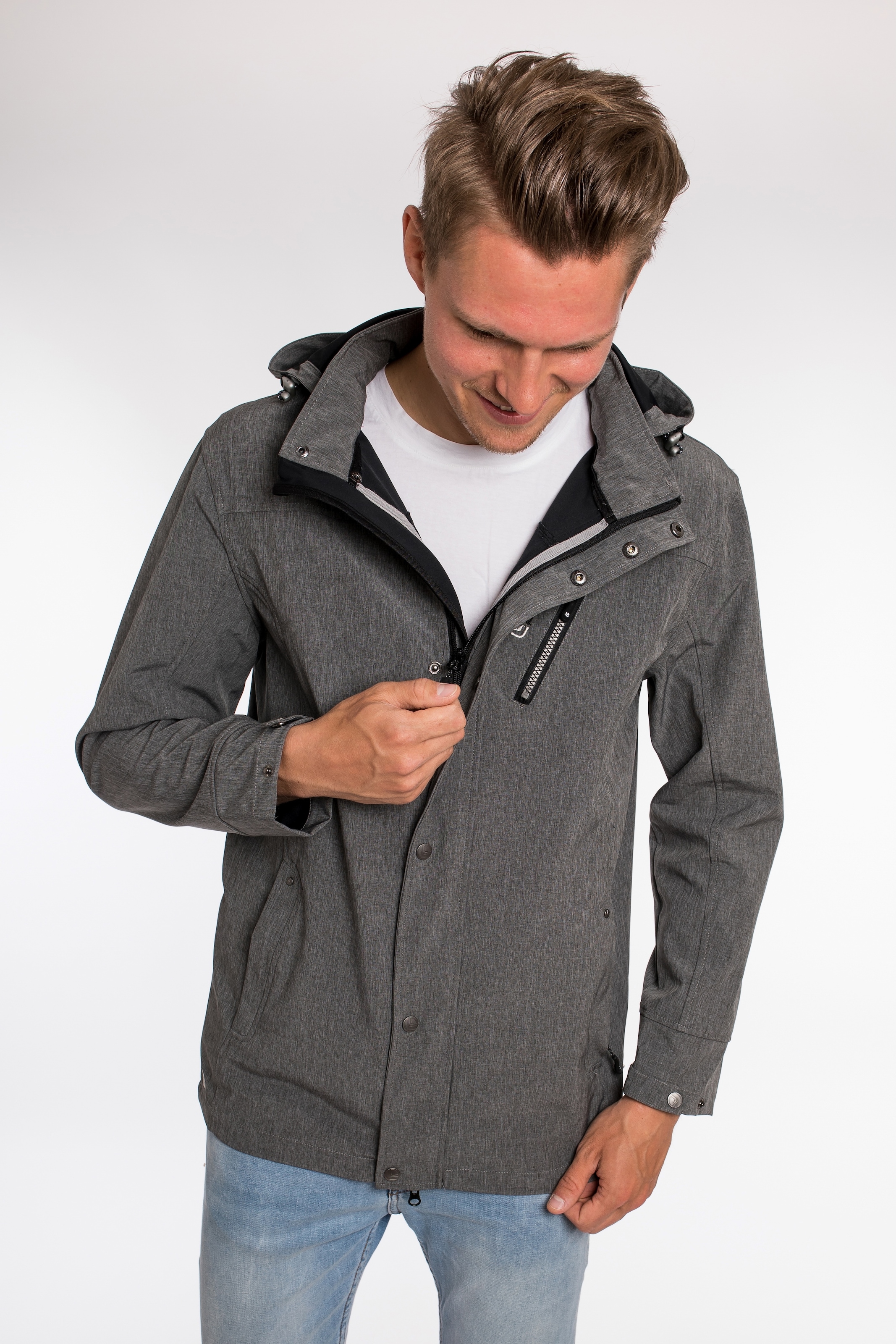 DEPROC Active Softshelljacke "ELLIOT PEAK MEN" mit Kapuze auch in Großen Größen erhältlich