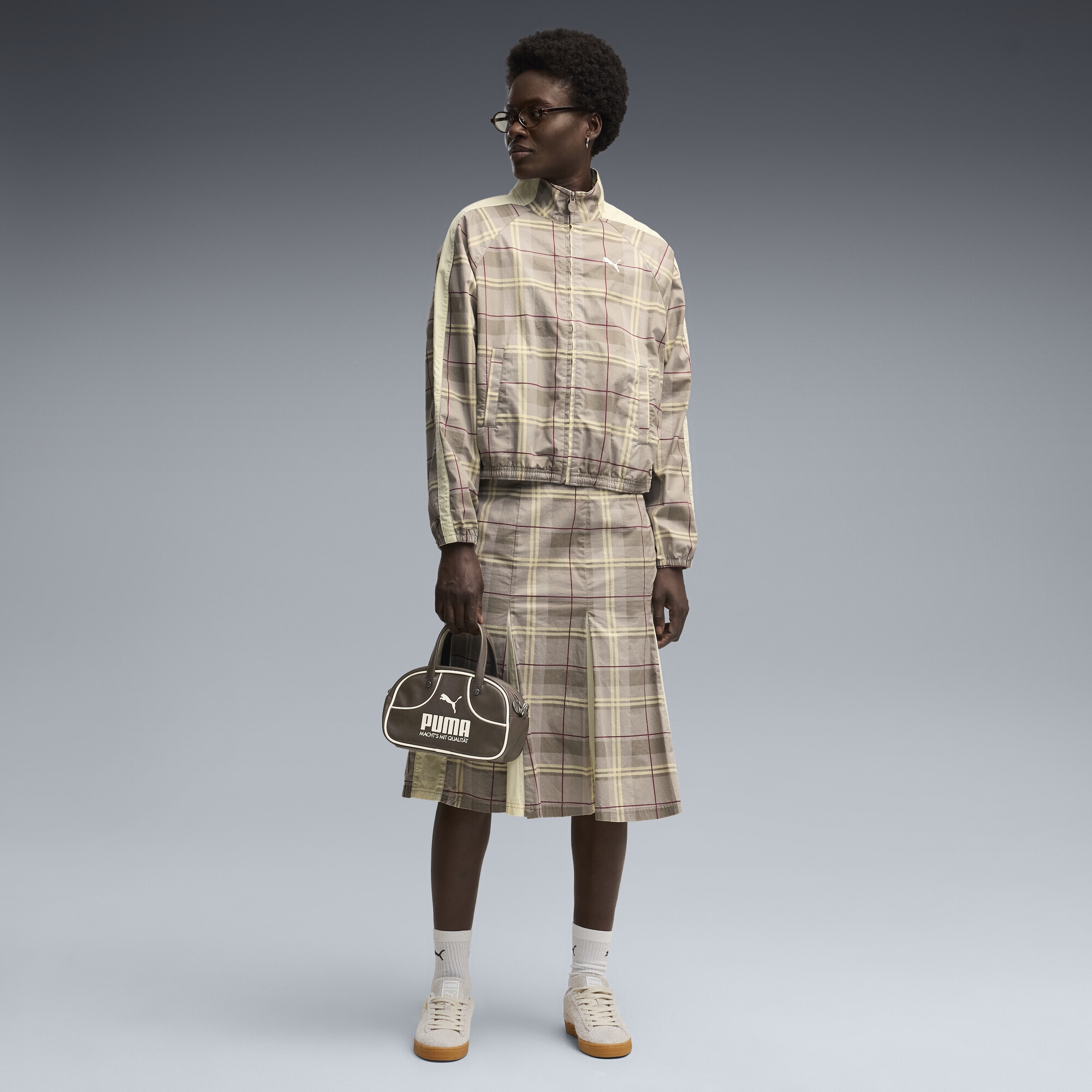 PUMA Trainingsjacke »T7 Relaxed Tartan-Jacke Damen«