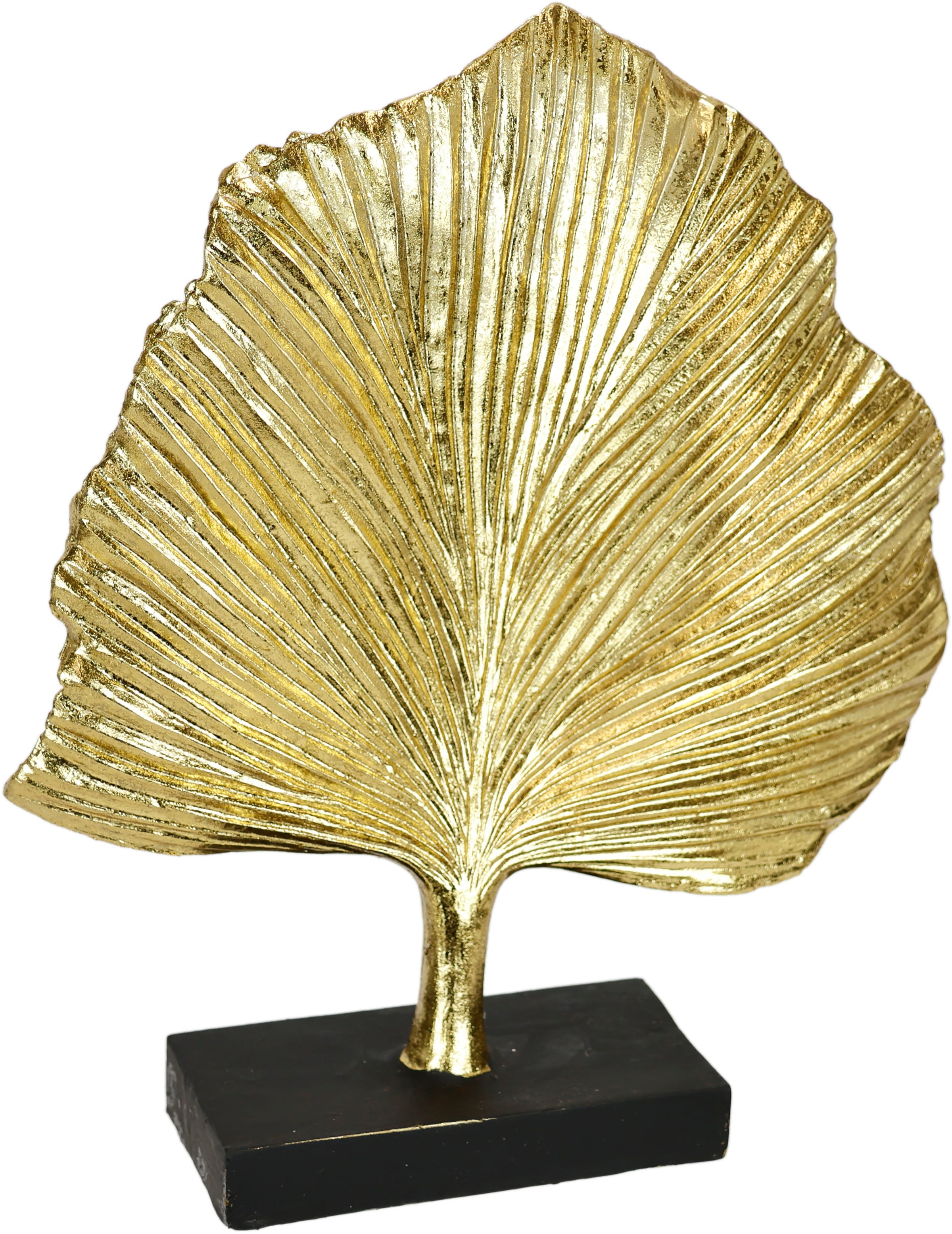 I.GE.A. Dekofigur »Ginkgo Blatt Statue«, Ornamente Skulptur Dekoration Figuren Geschenkidee, gold