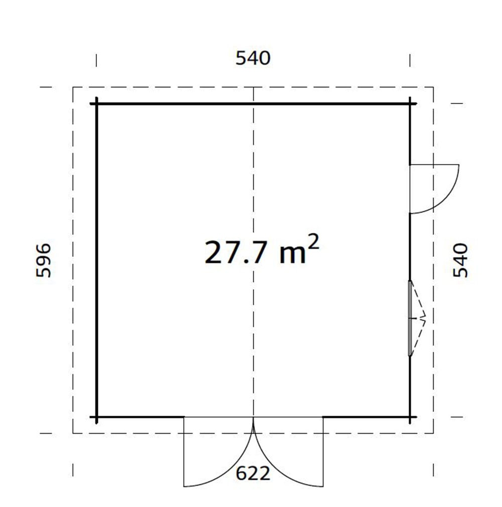 Palmako Garage »Roger, mit Holztor« BxTxH: 622x596x312 cm