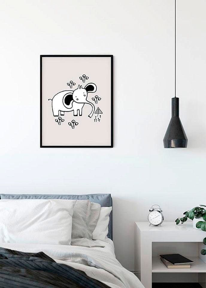Komar Bild »Scribble Elephant« Tiere 1 Stk. tlg. Wandbild zur Dekoration - ohne Rahmen